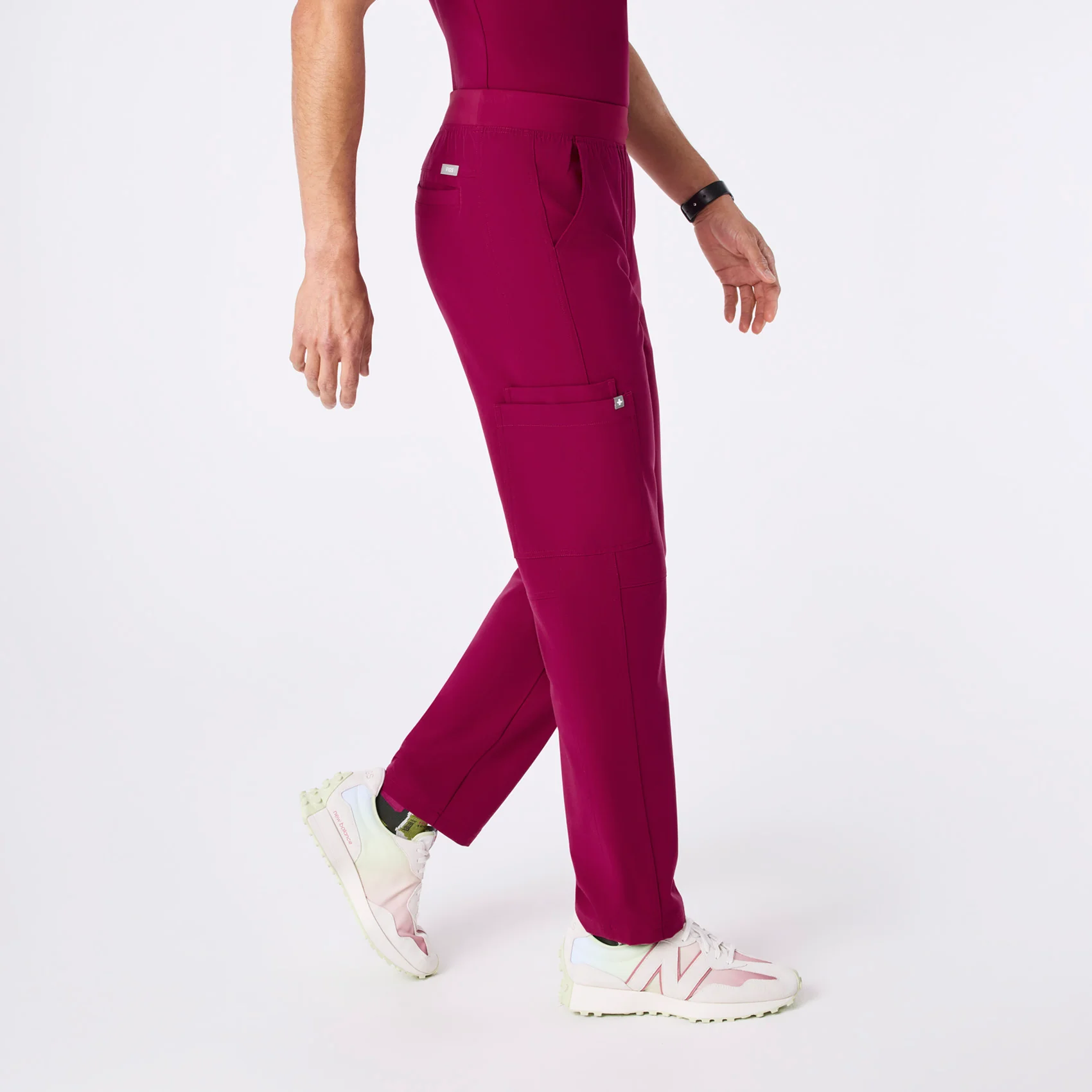 men's Dark Magenta  Axim - Tall Cargo Scrub Pant™ - Image 3