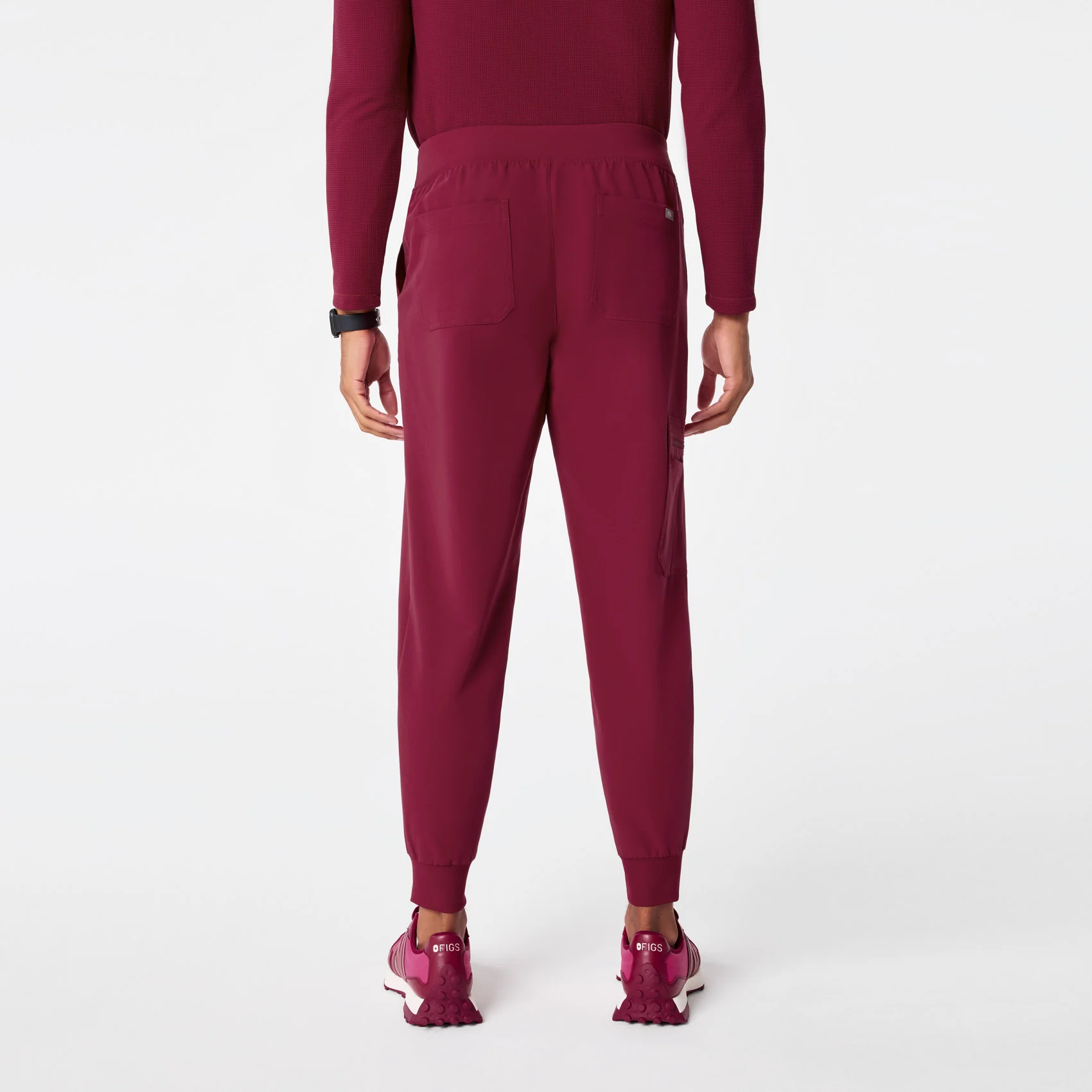 men's Deep Cranberry Brey Jogger - Scrub Pant - Image 4