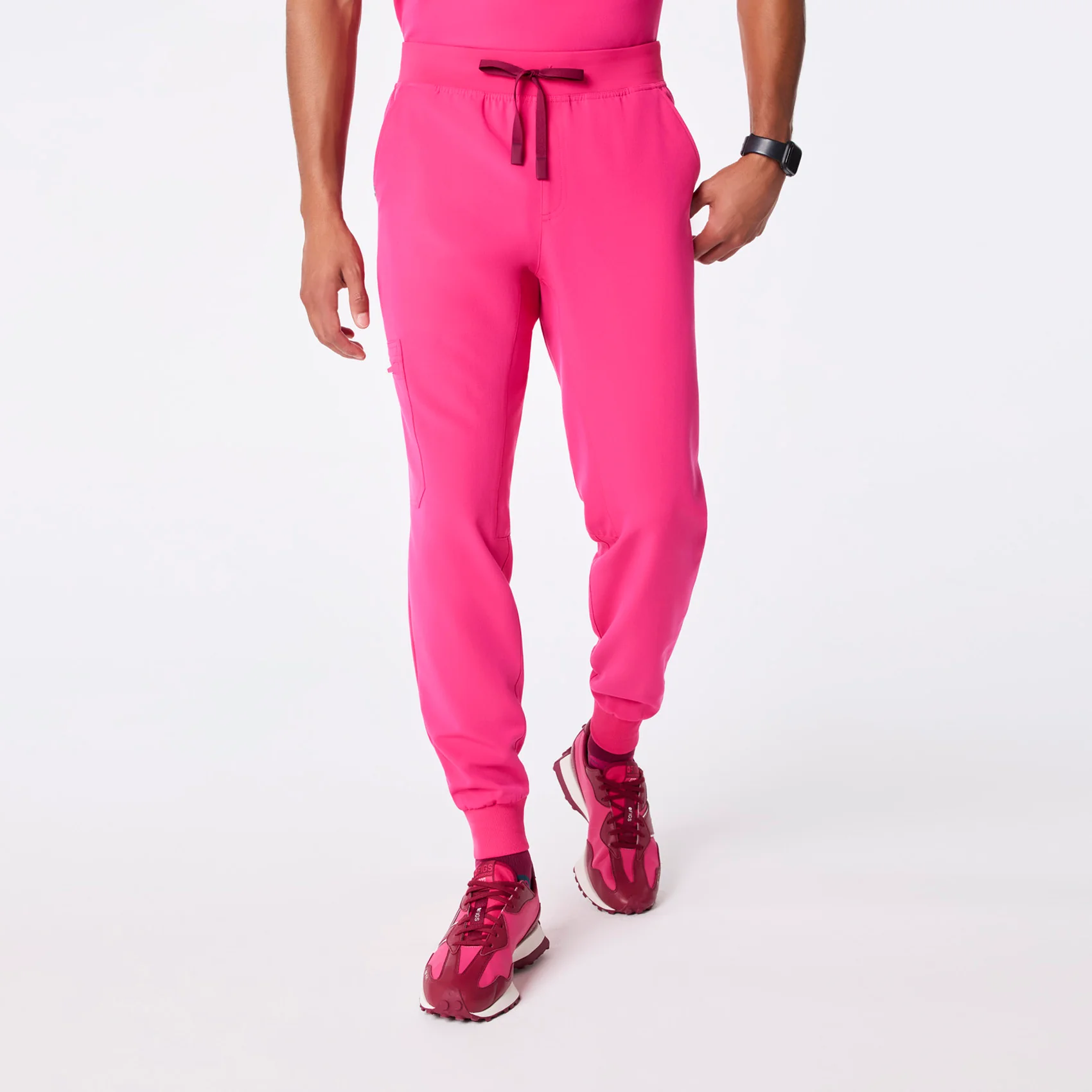 men's Shocking Pink Brey Short Jogger - Scrub Pant