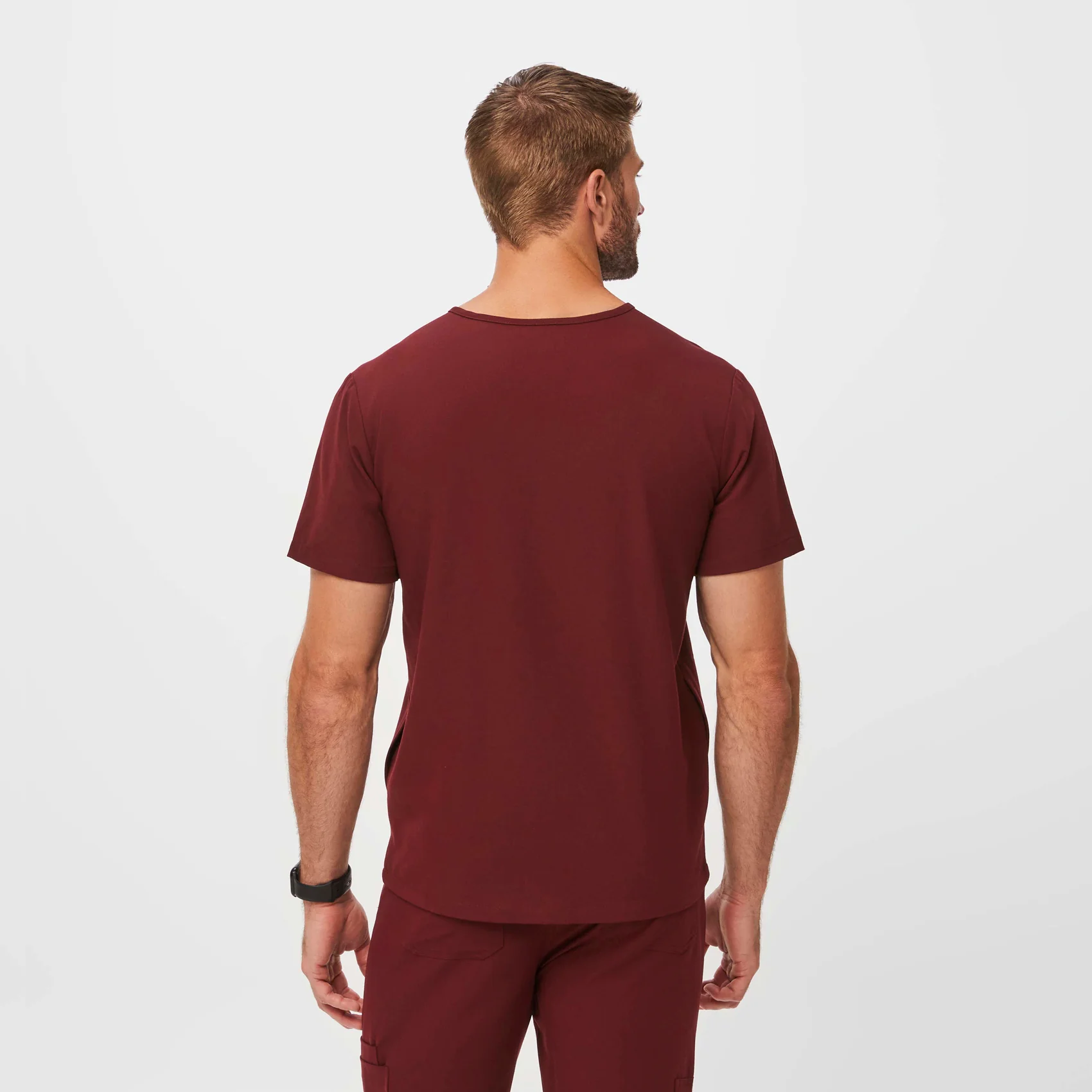 Men's Burgundy Chisec™ - Three-Pocket Scrub Top (3XL - 6XL) - Image 4