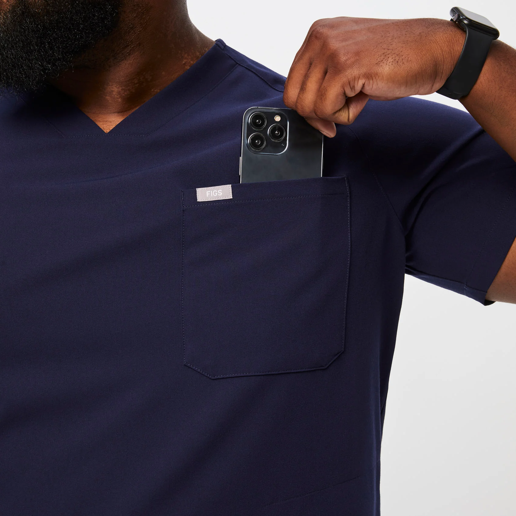 Men's Navy Chisec™ - Three-Pocket Scrub Top (3XL - 6XL) - Image 5