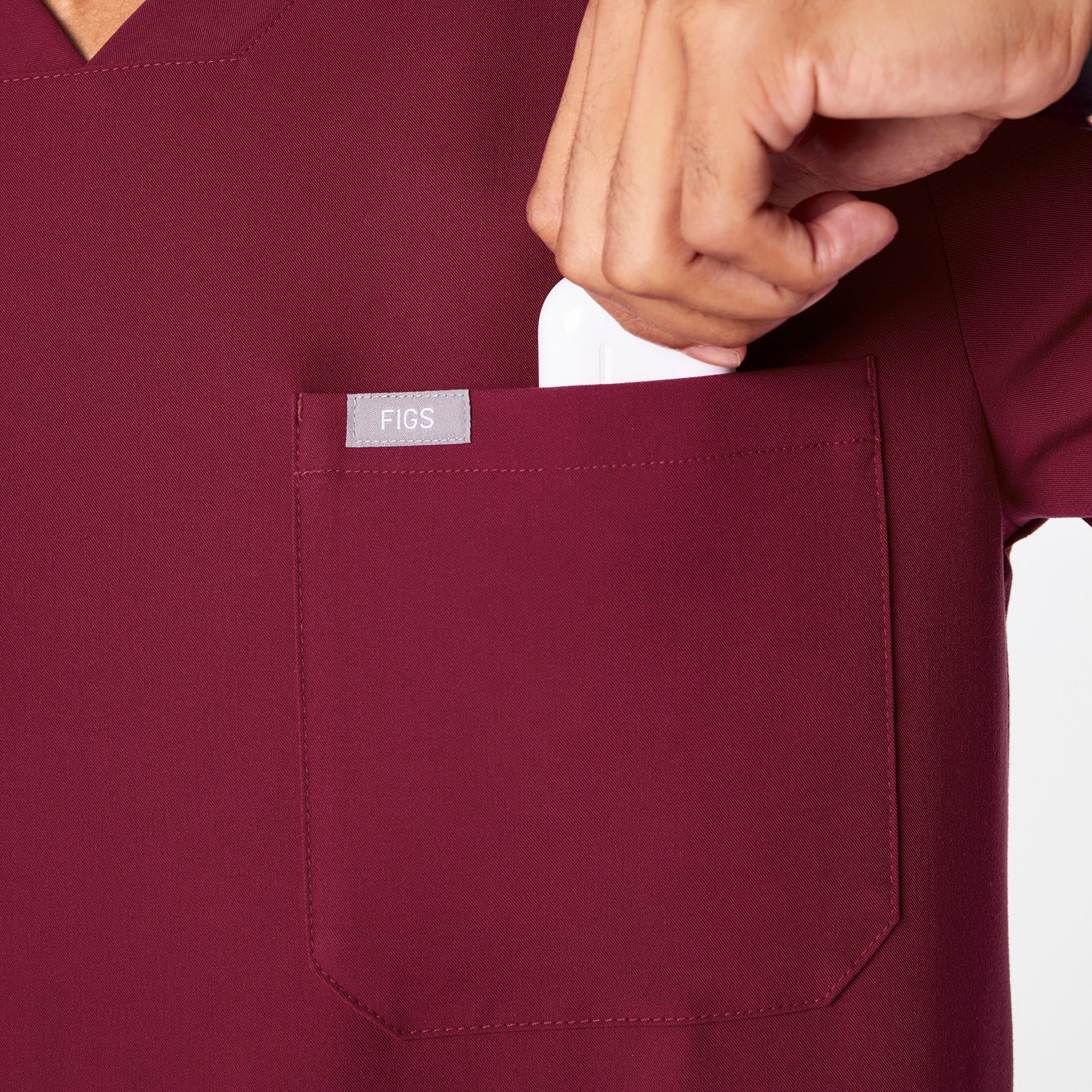 men's Deep Cranberry Chisec - Three-Pocket Scrub Top™ - Image 6