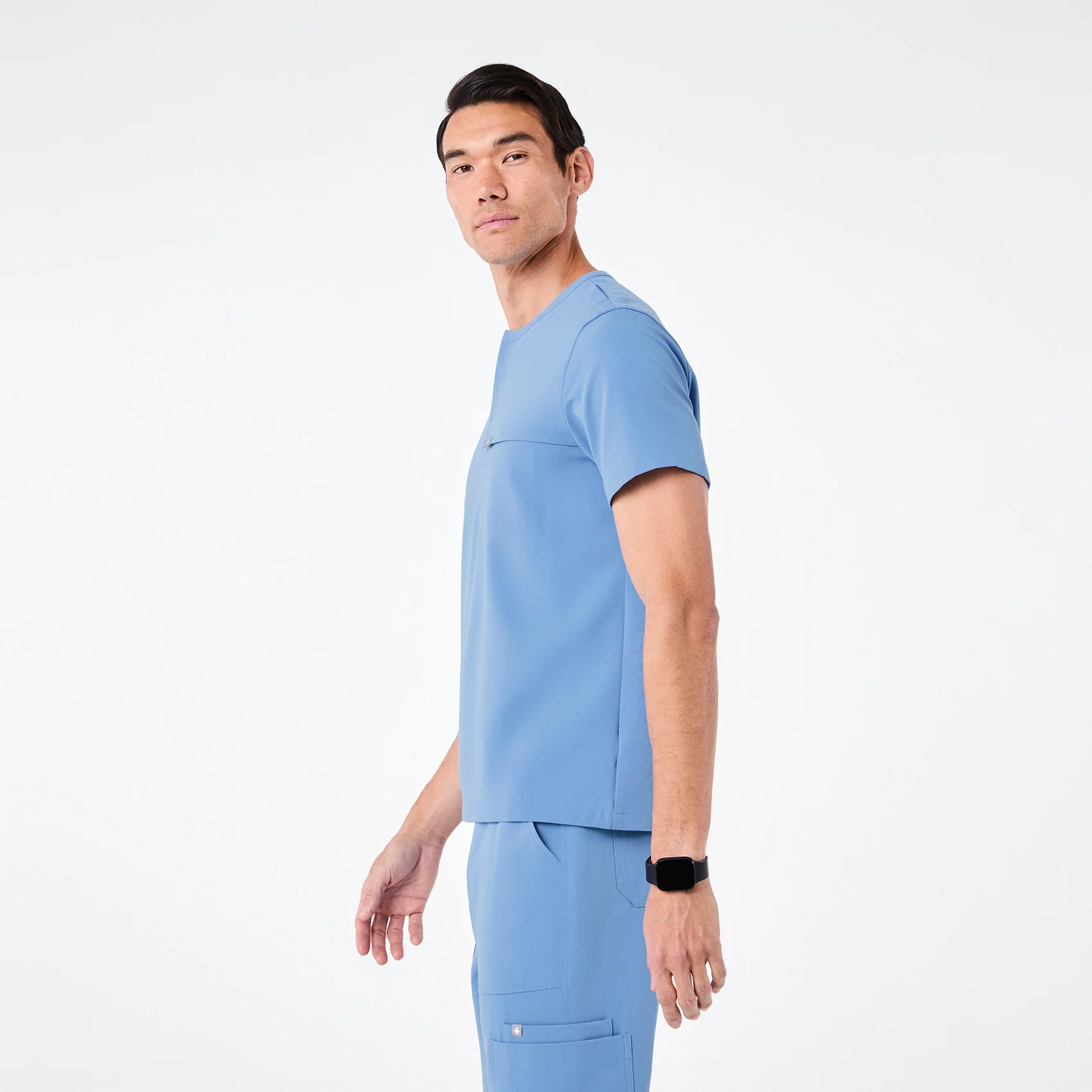 men's Ceil Blue Corfield - Henley Scrub Top - Image 3