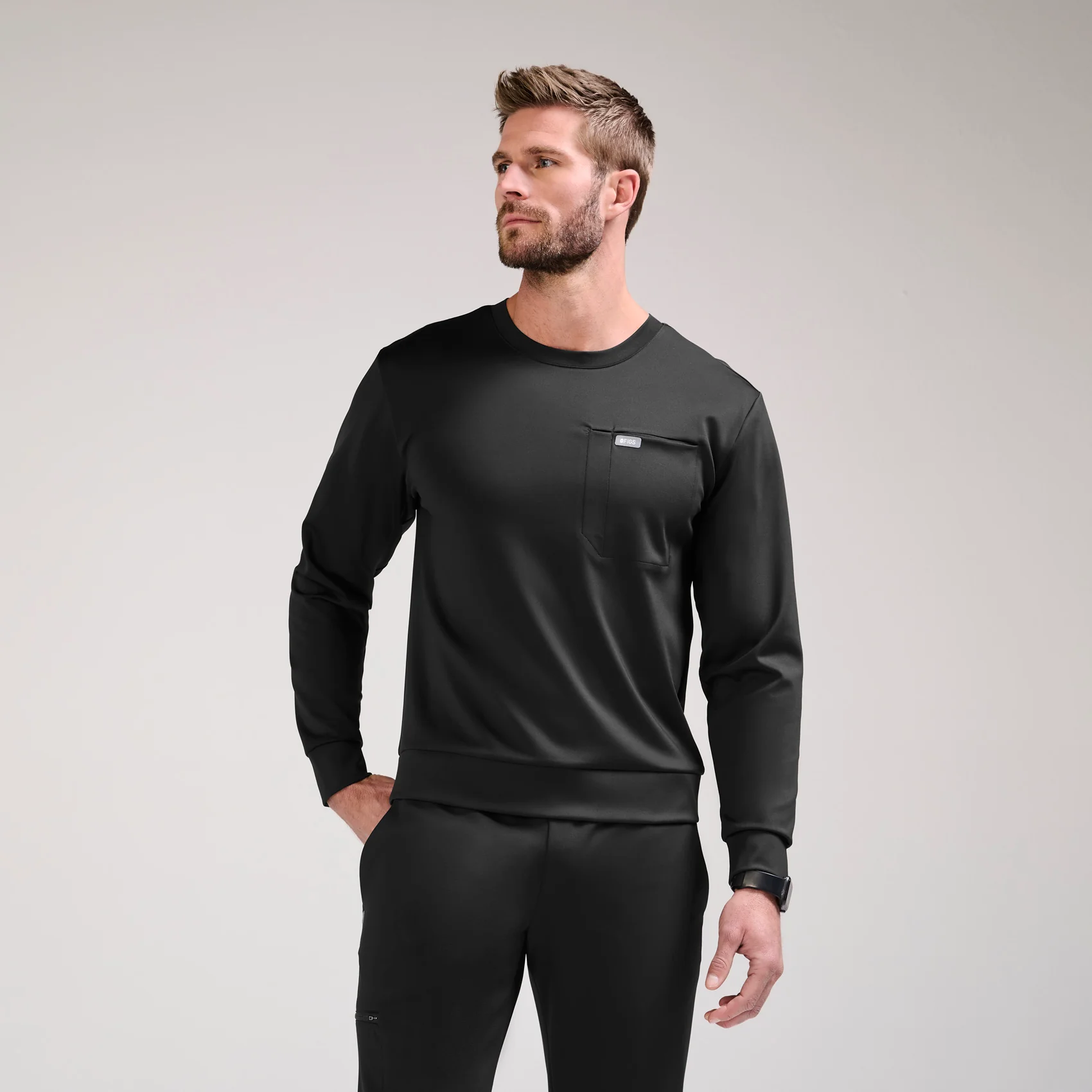 men's Black Destin FORMx Crewneck - Scrub Top™