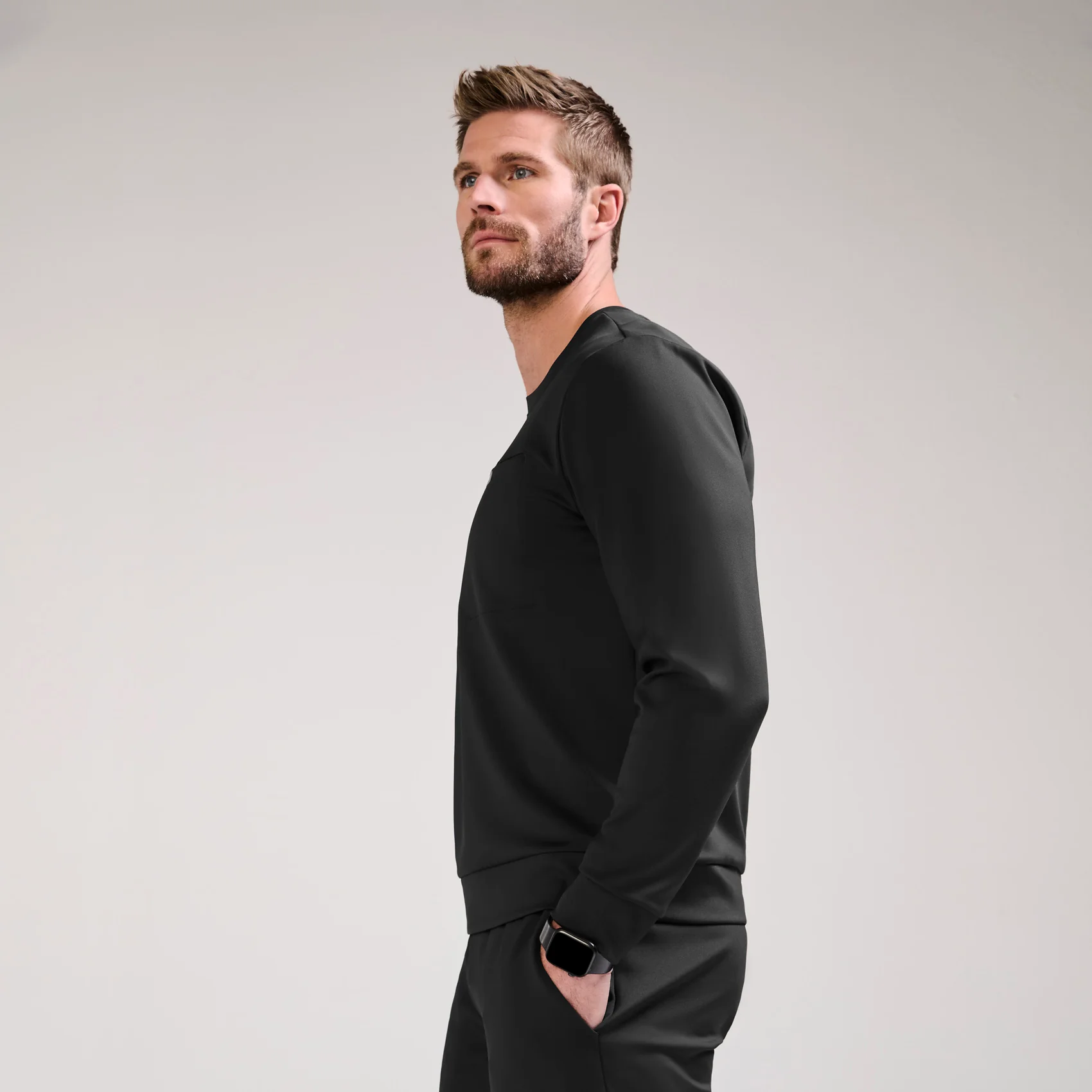 men's Black Destin FORMx Crewneck - Scrub Top™ - Image 3