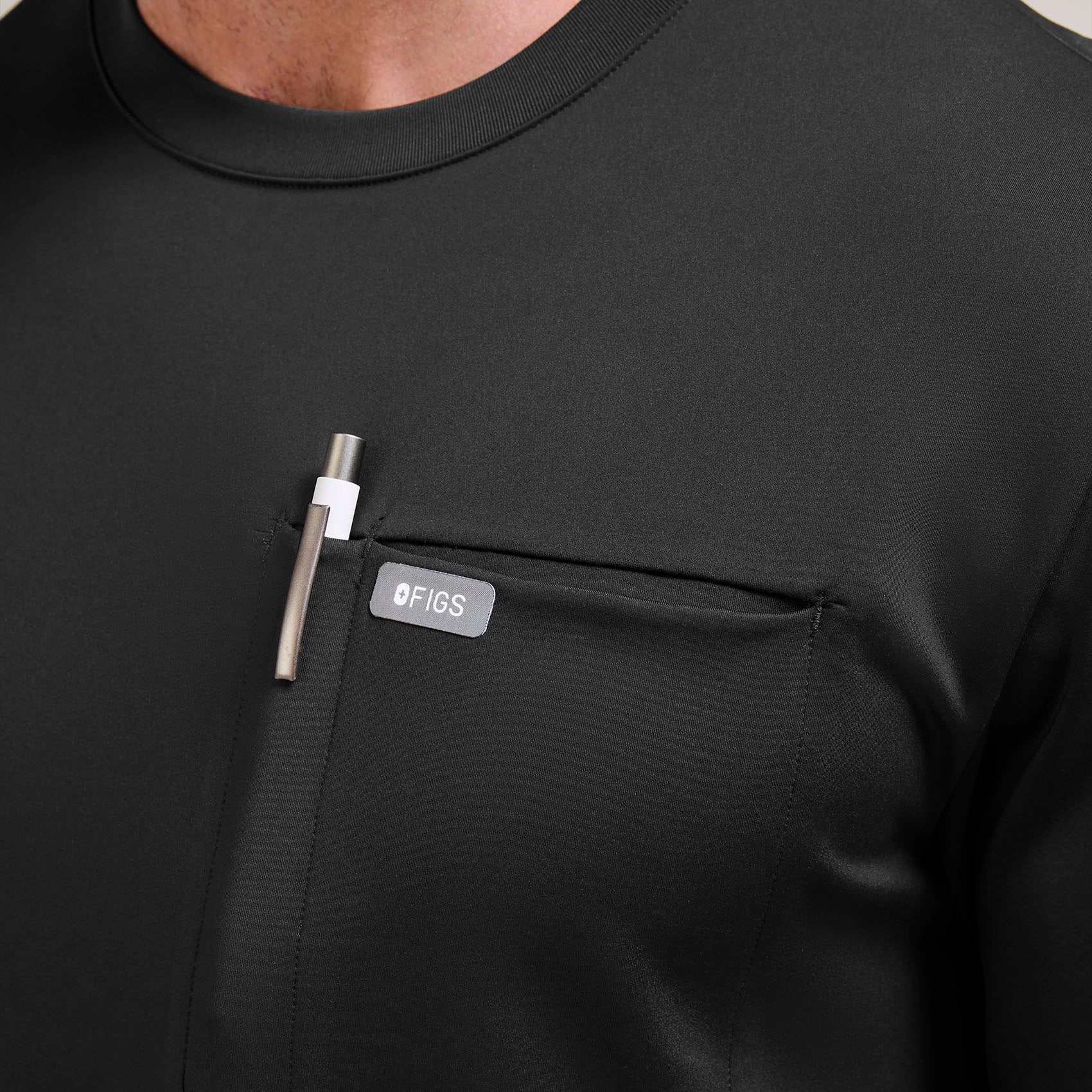 men's Black Destin FORMx Crewneck - Scrub Top™ - Image 6