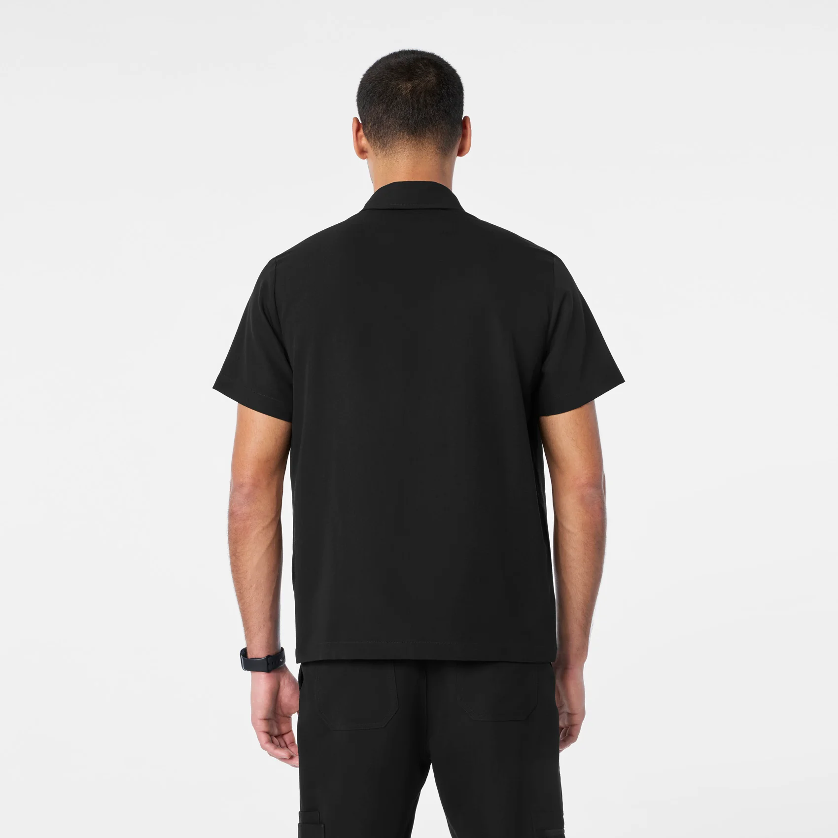 men's Black Eugene Polo - Scrub Top - Image 4