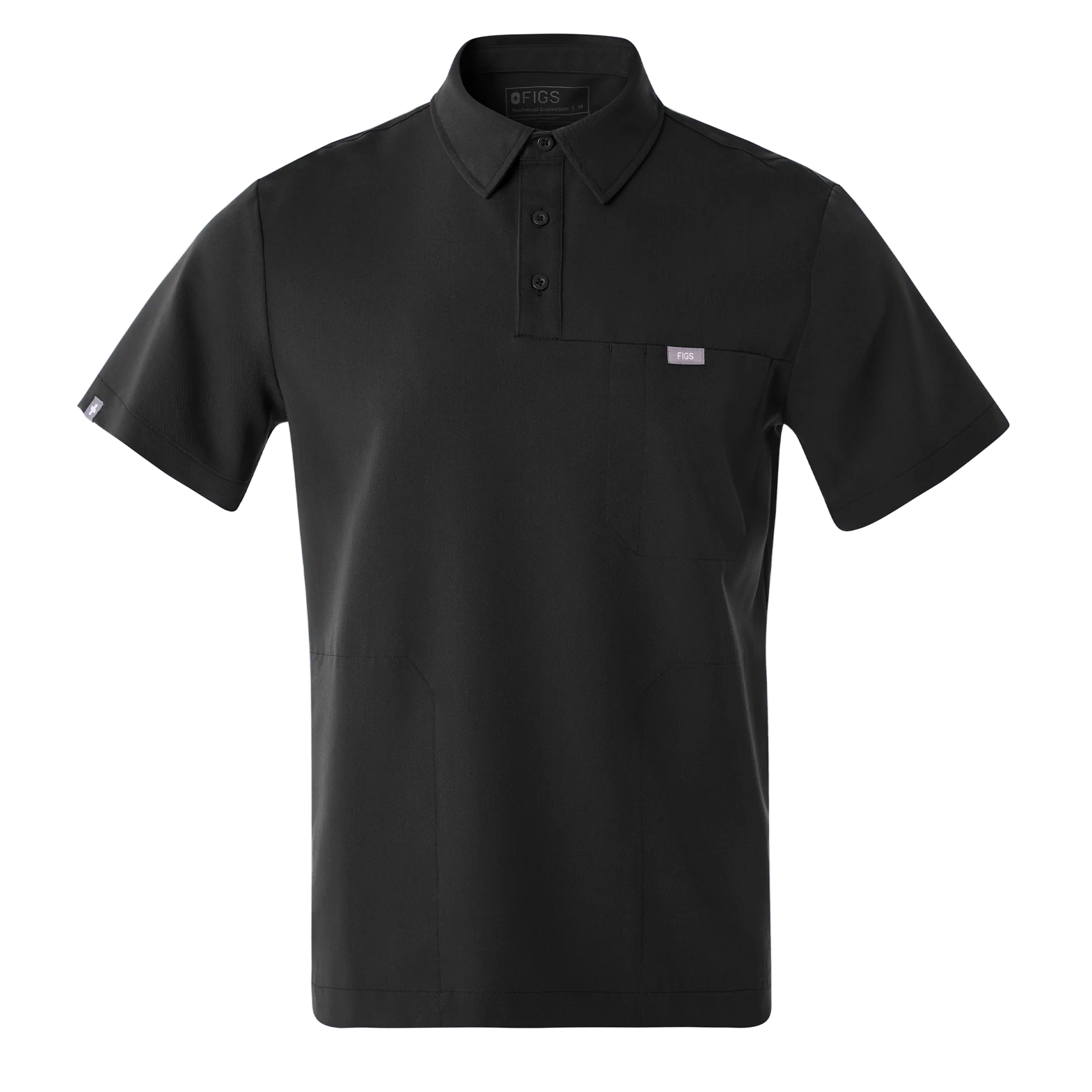 men's Black Eugene Polo - Scrub Top - Image 9