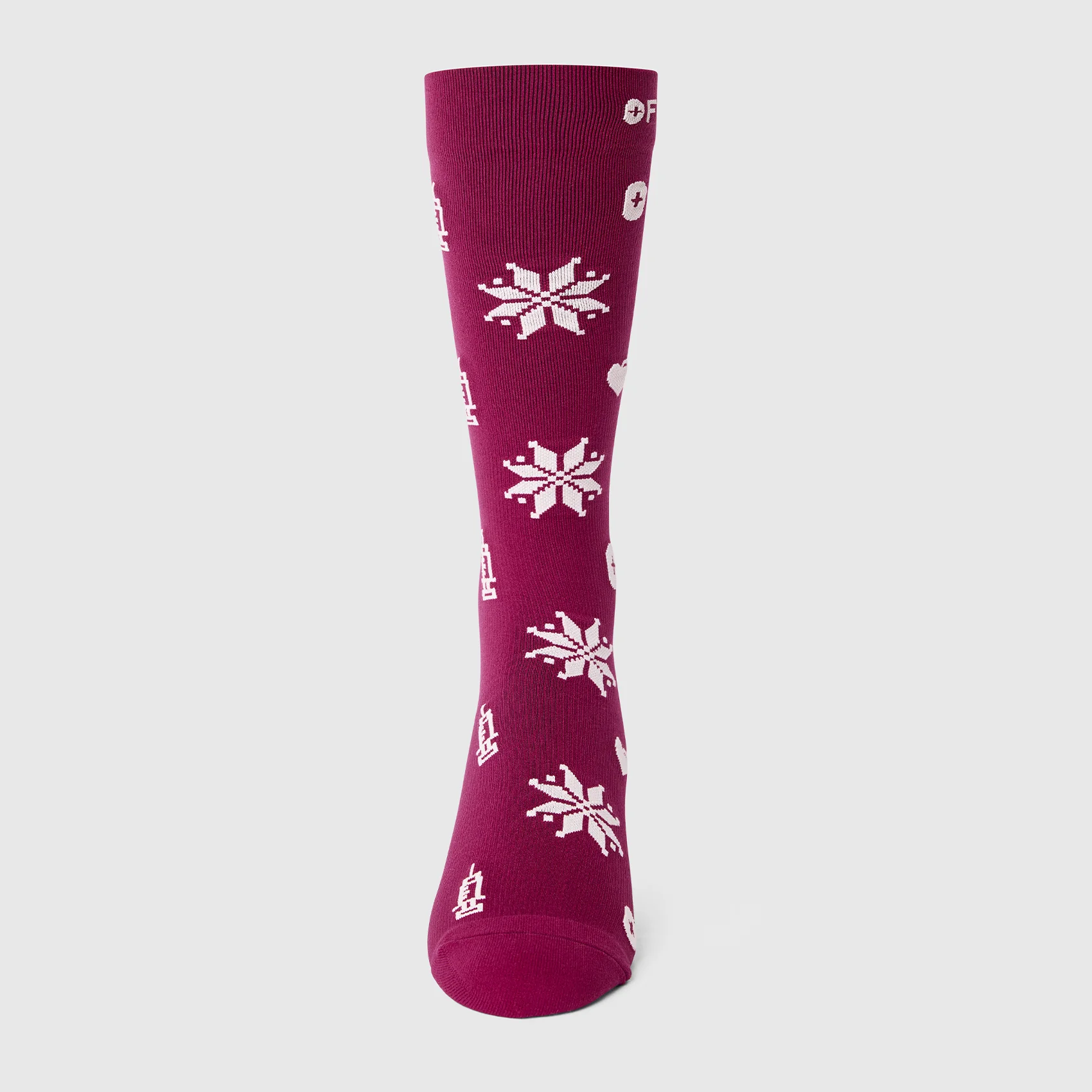 men's Deep Cranberry Fair Isle - Compression Socks - Image 3