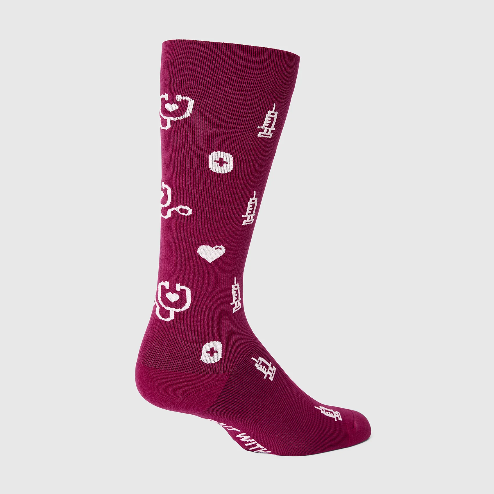 men's Deep Cranberry Fair Isle - Compression Socks - Image 4