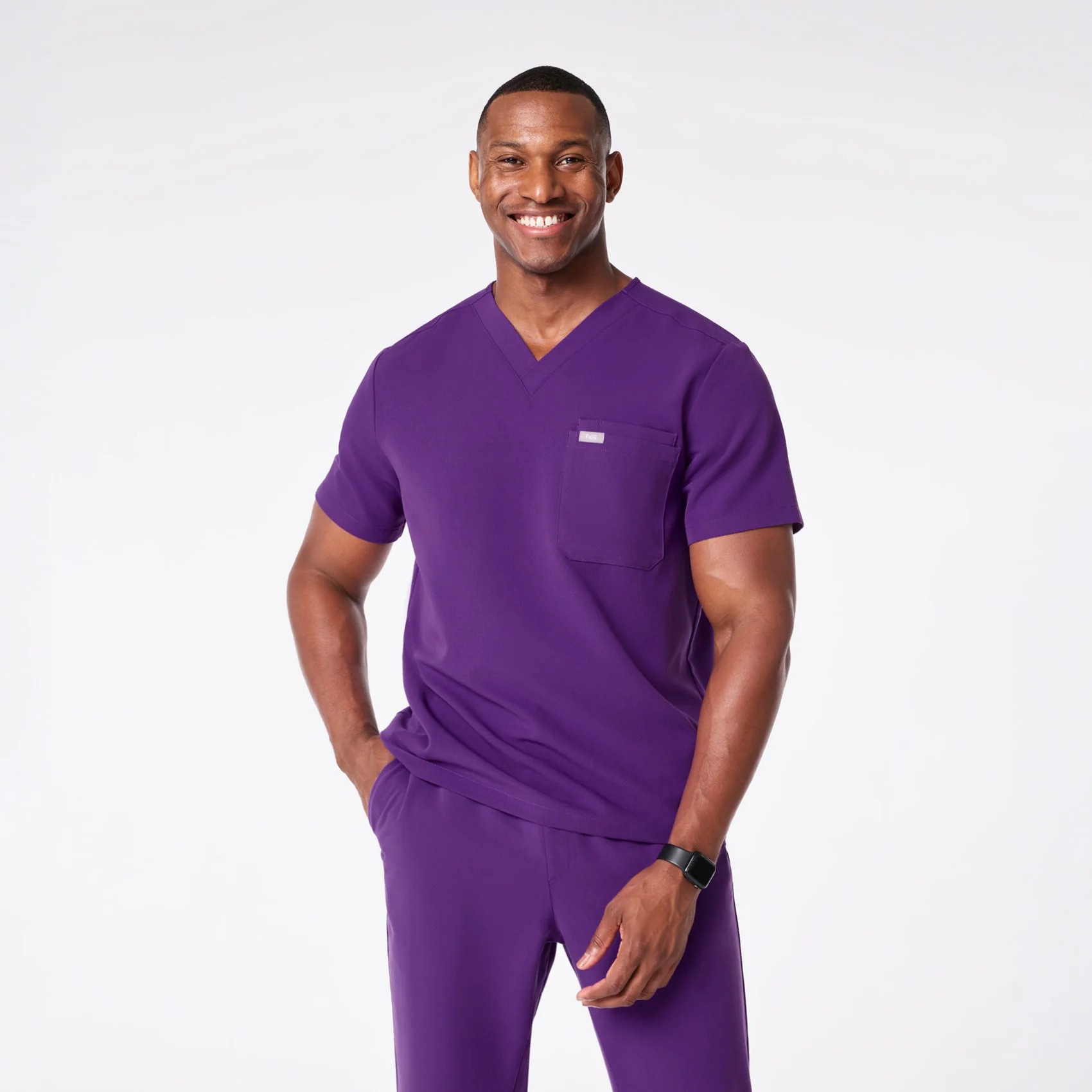 men's Digital Grape Leon - Three-Pocket Scrub Top™