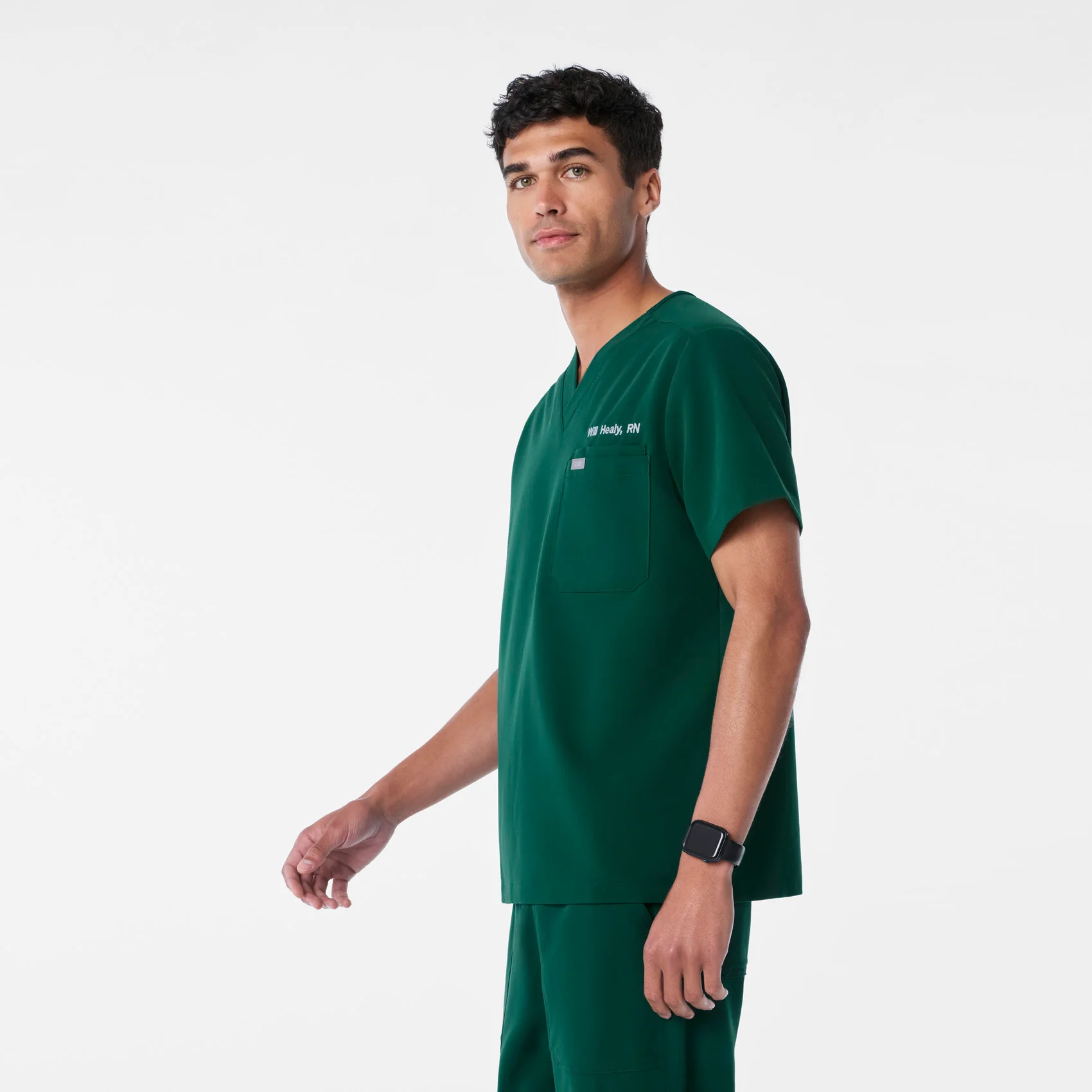 men's Forest Green Leon - Three-Pocket Scrub Top™ - Image 3