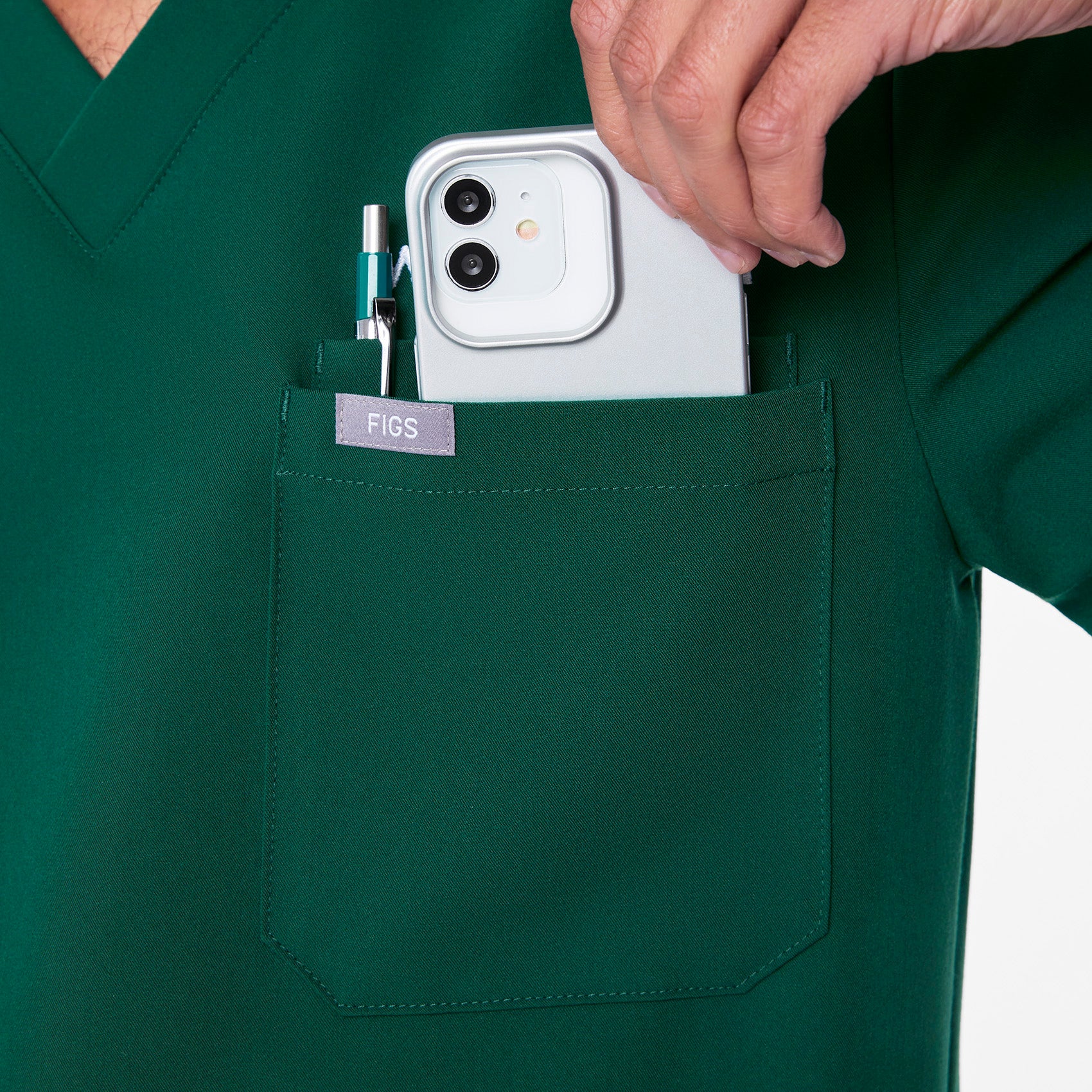 men's Forest Green Leon - Three-Pocket Scrub Top™ - Image 6