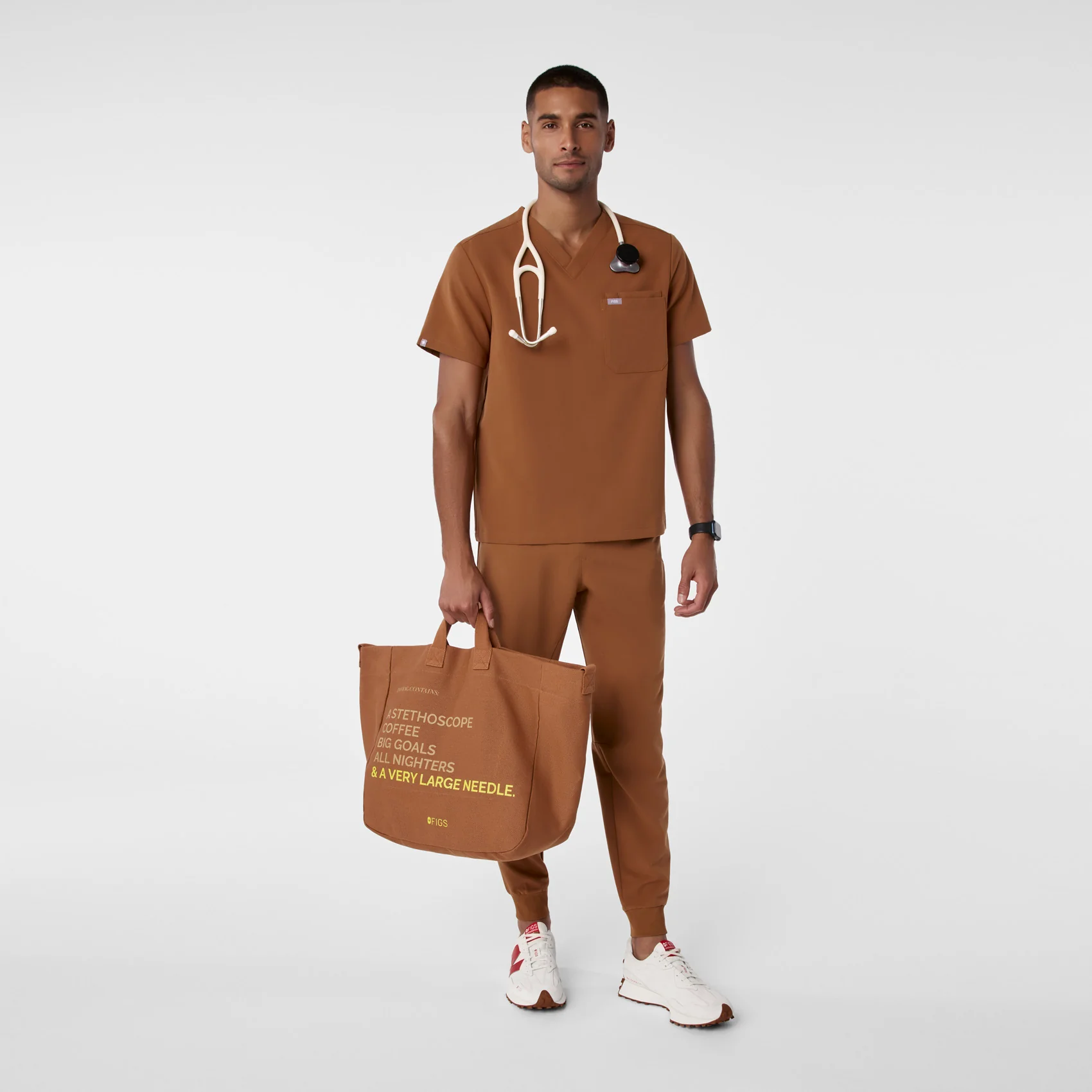 men's Mocha  Leon - Three-Pocket Scrub Top™ - Image 2