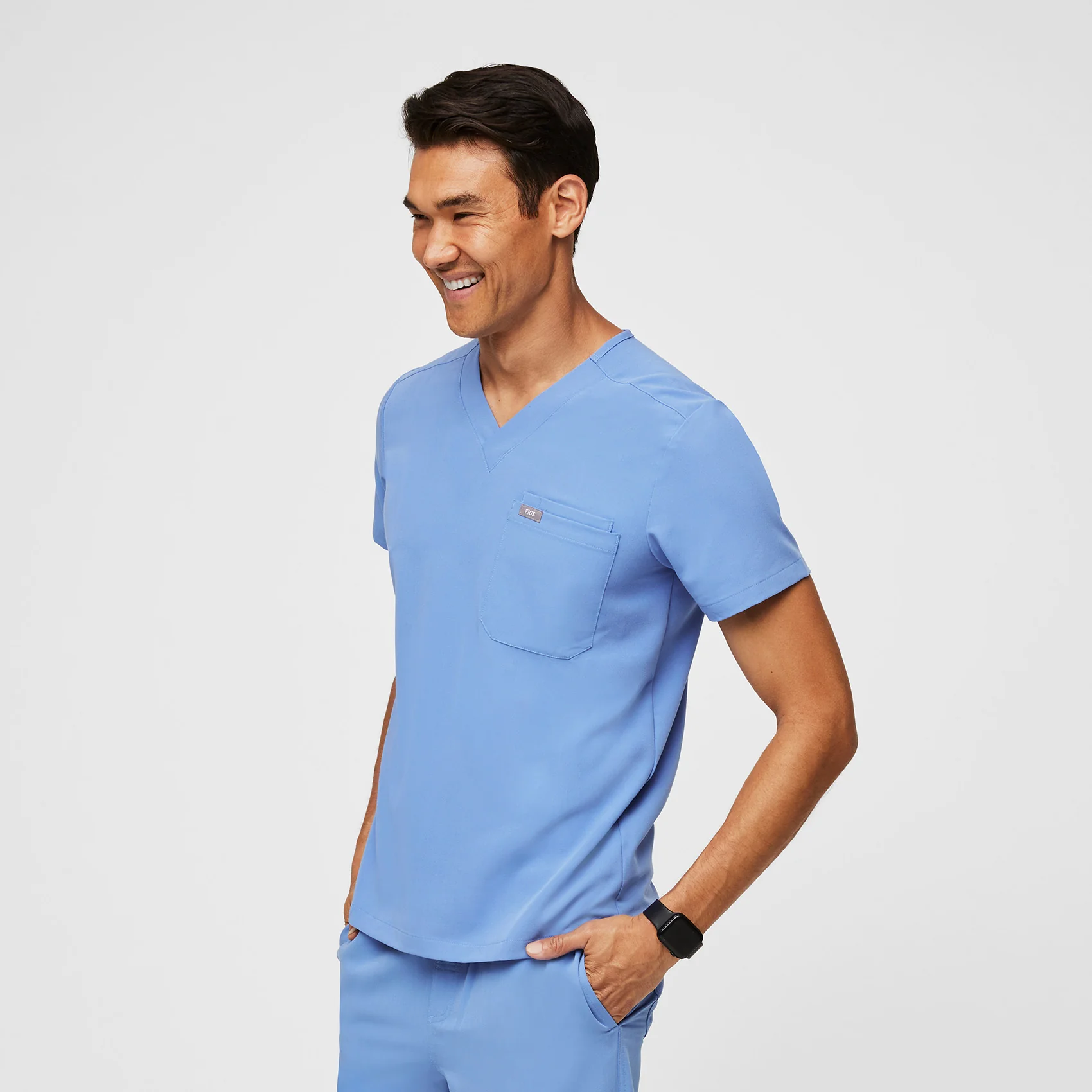 Men's Ceil Blue Leon™ - Three-Pocket Scrub Top - Image 3