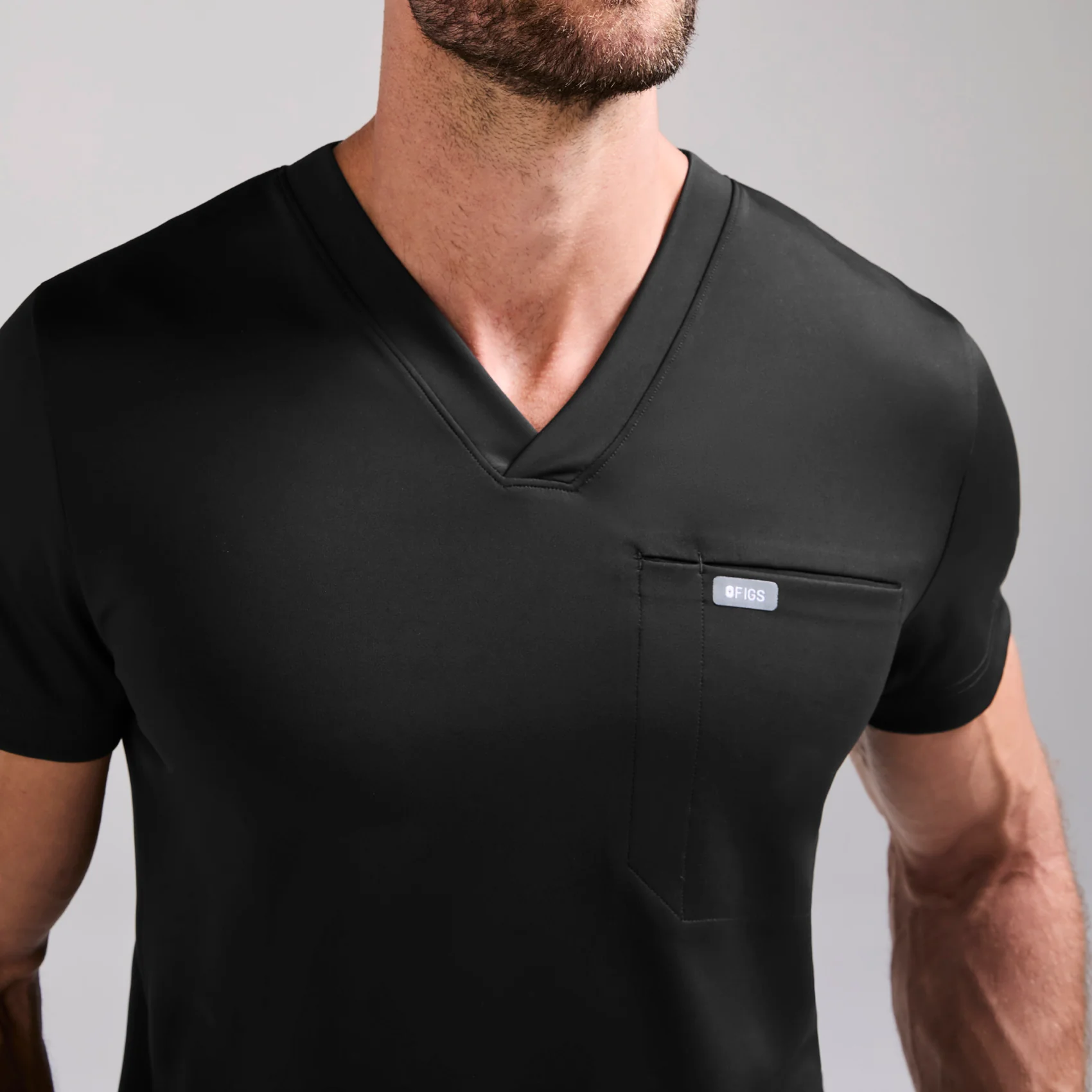 men's Black Logan FORMx Slim V-Neck - Scrub Top™ - Image 6