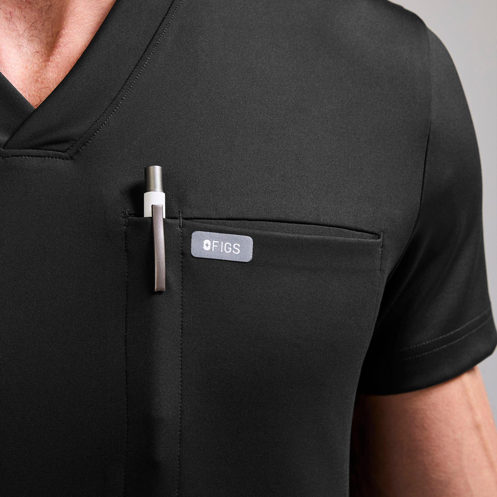 men's Black Logan FORMx Slim V-Neck - Scrub Top™ - Image 7