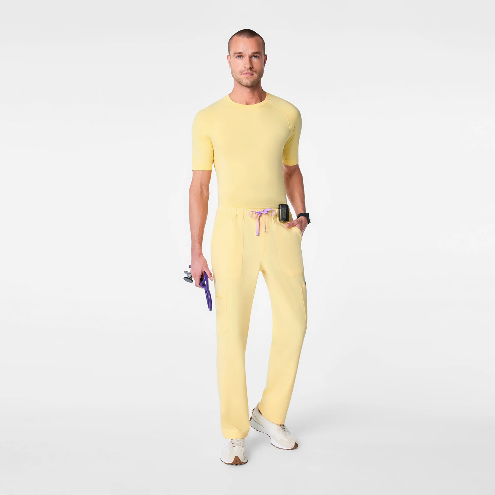 men's Butter Yellow Makato Seamless - Shortsleeve Underscrub - Image 2