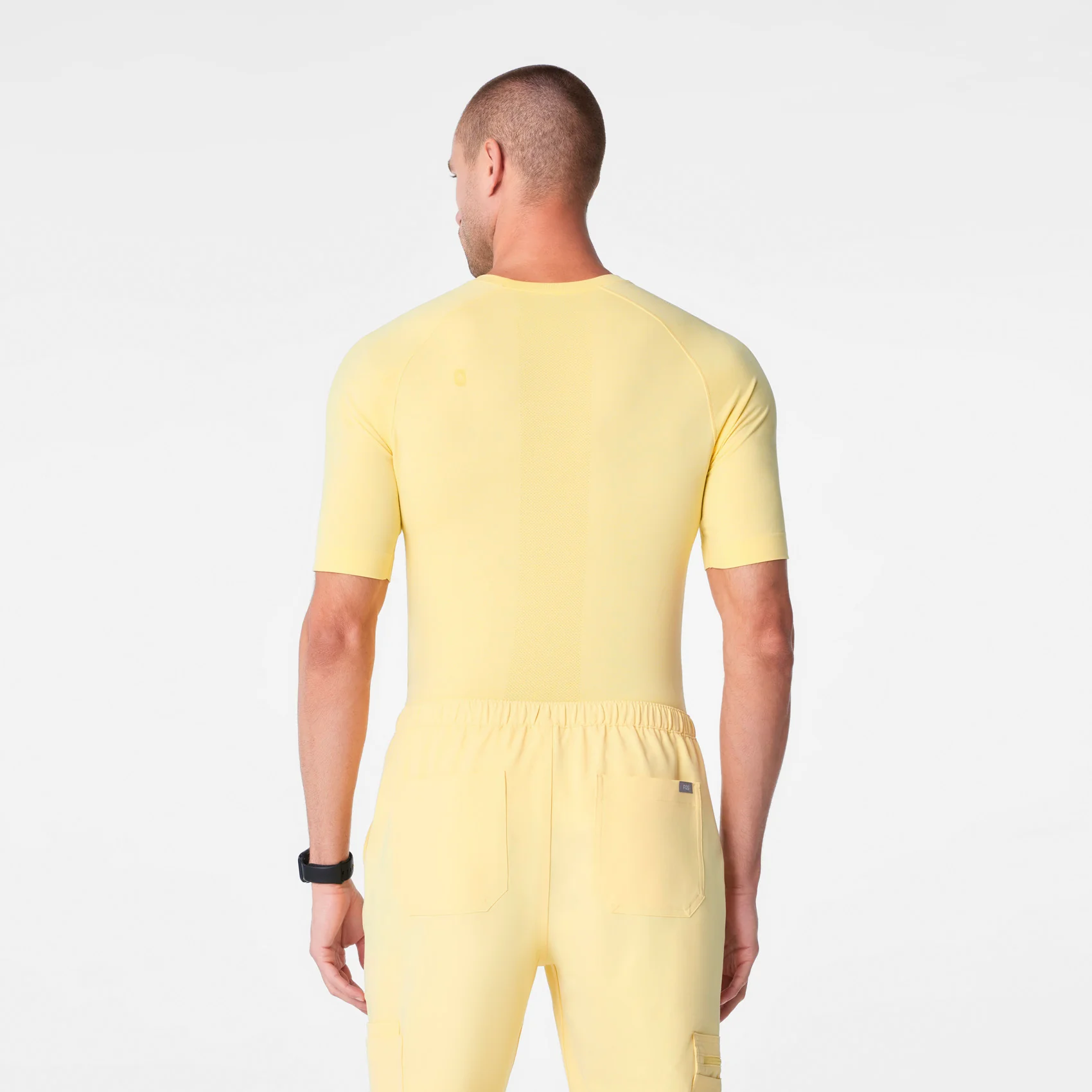 men's Butter Yellow Makato Seamless - Shortsleeve Underscrub - Image 4