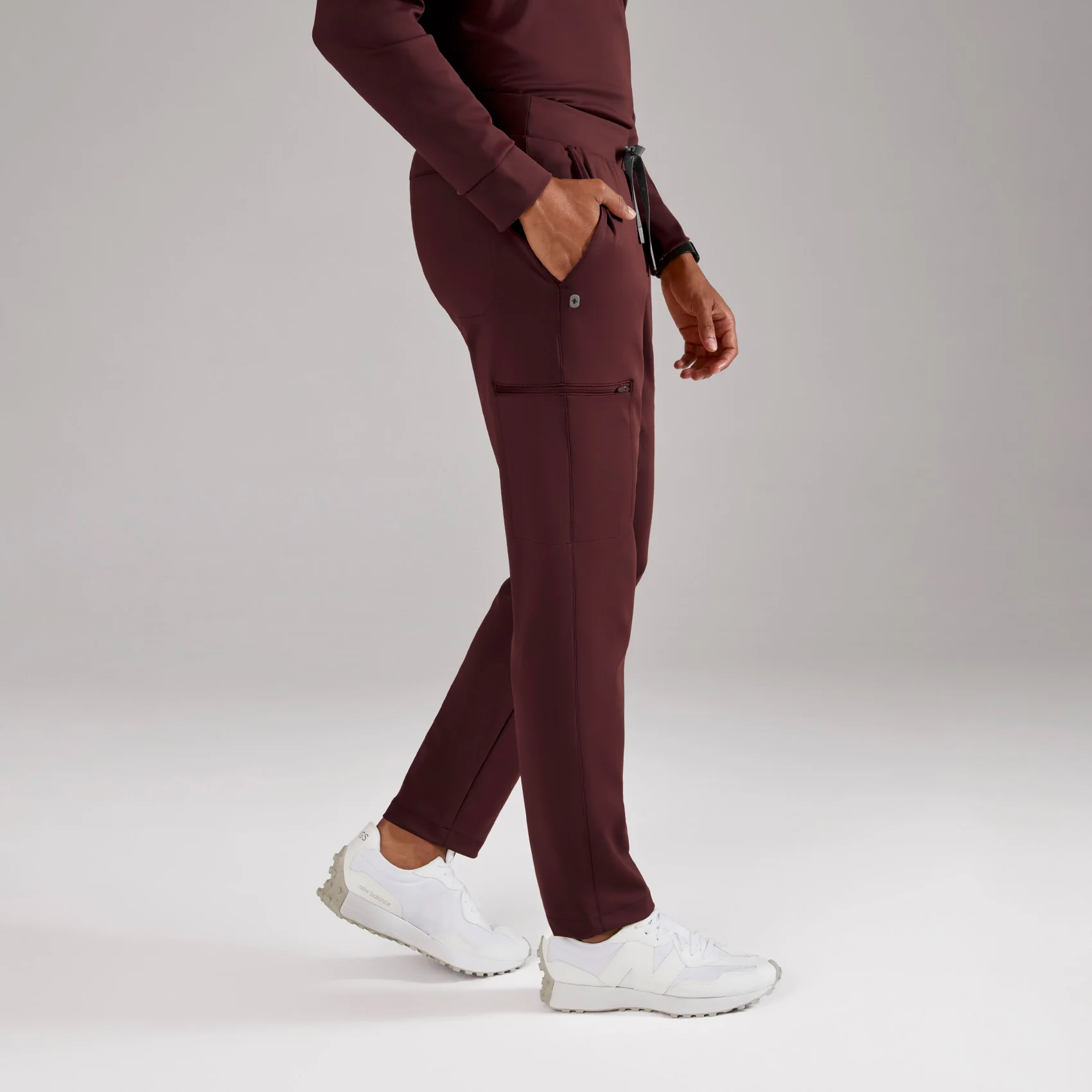 men's Burgundy Pierre FORMx Slim Tapered - Short Scrub Pant™ - Image 3