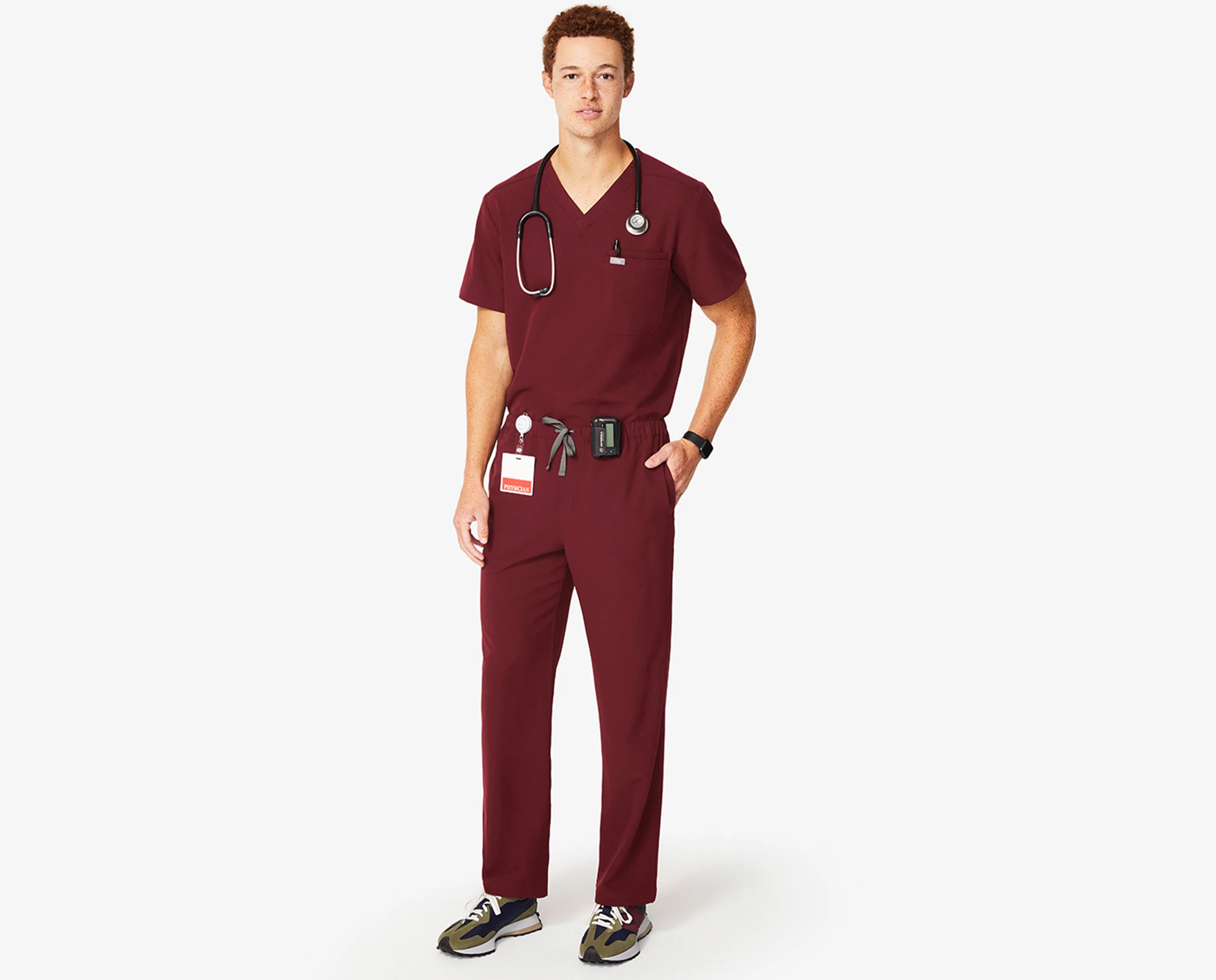 Men's Burgundy Pisco™ - Basic Scrub Pants - Image 6