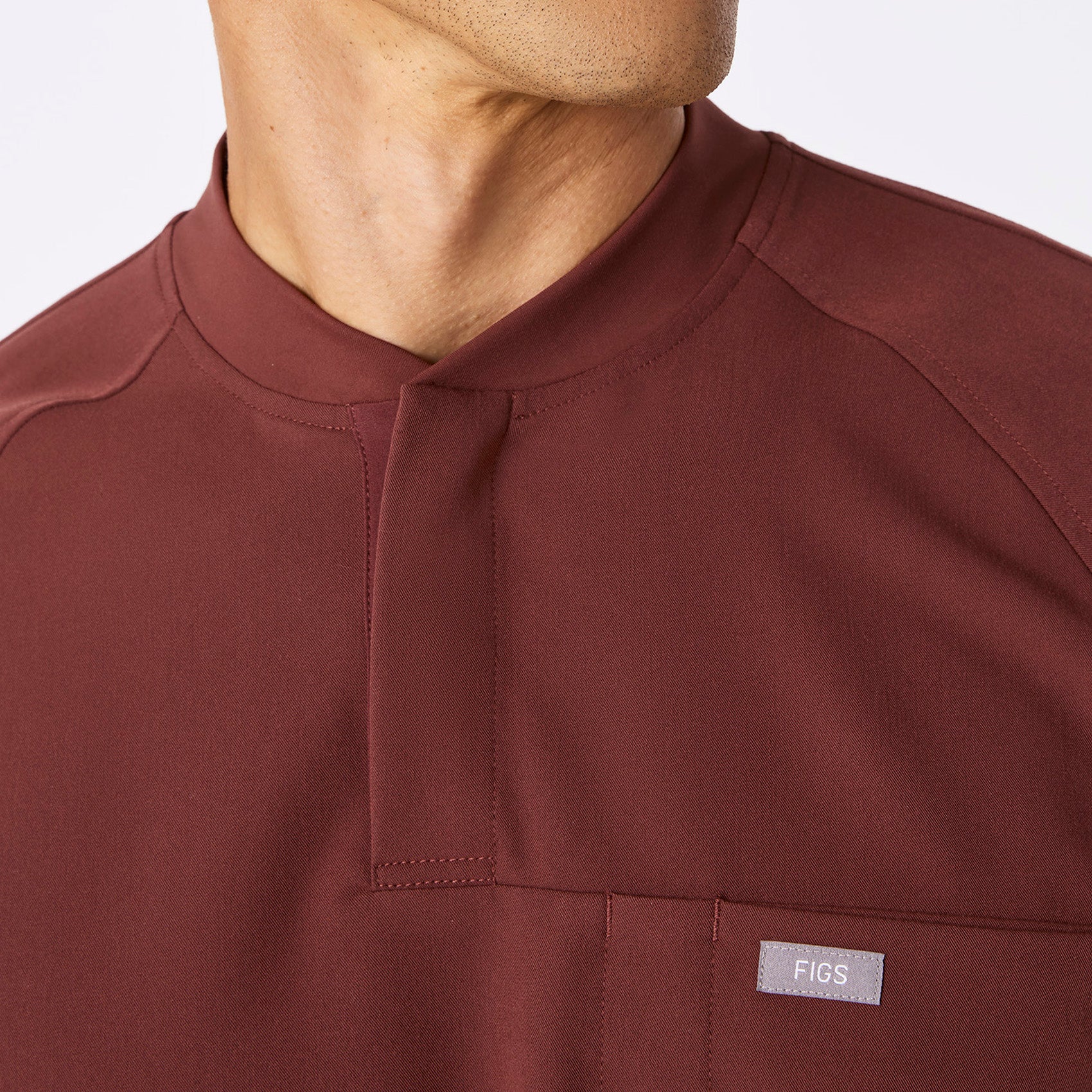 men's Walnut Stratton Henley - Longsleeve Scrub Top - Image 7