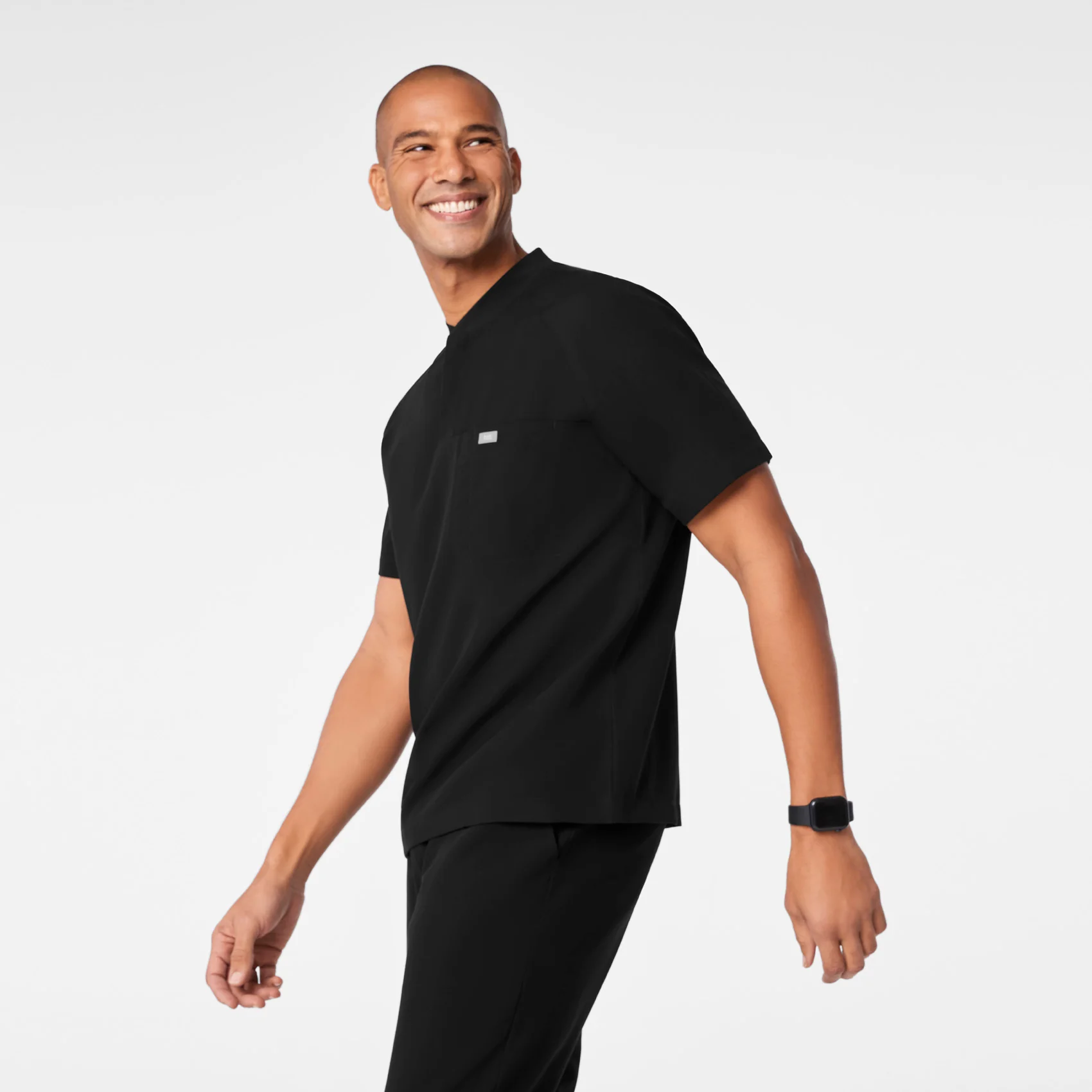 men's Black Stratton Henley - Shortsleeve Scrub Top - Image 4