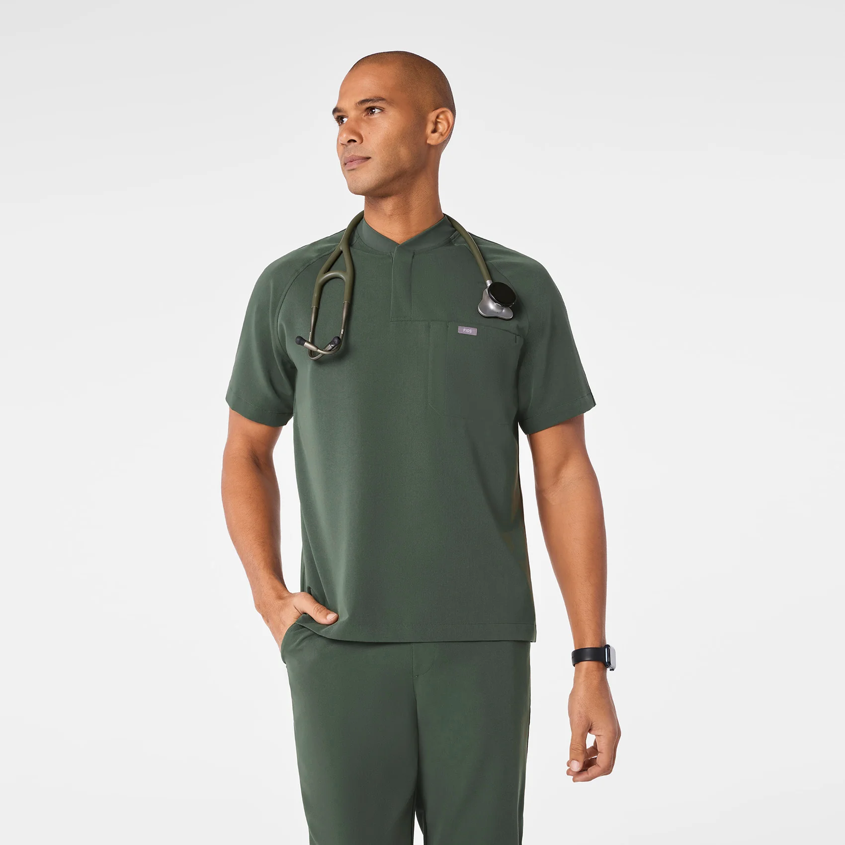 men's Moss Stratton Henley - Shortsleeve Scrub Top