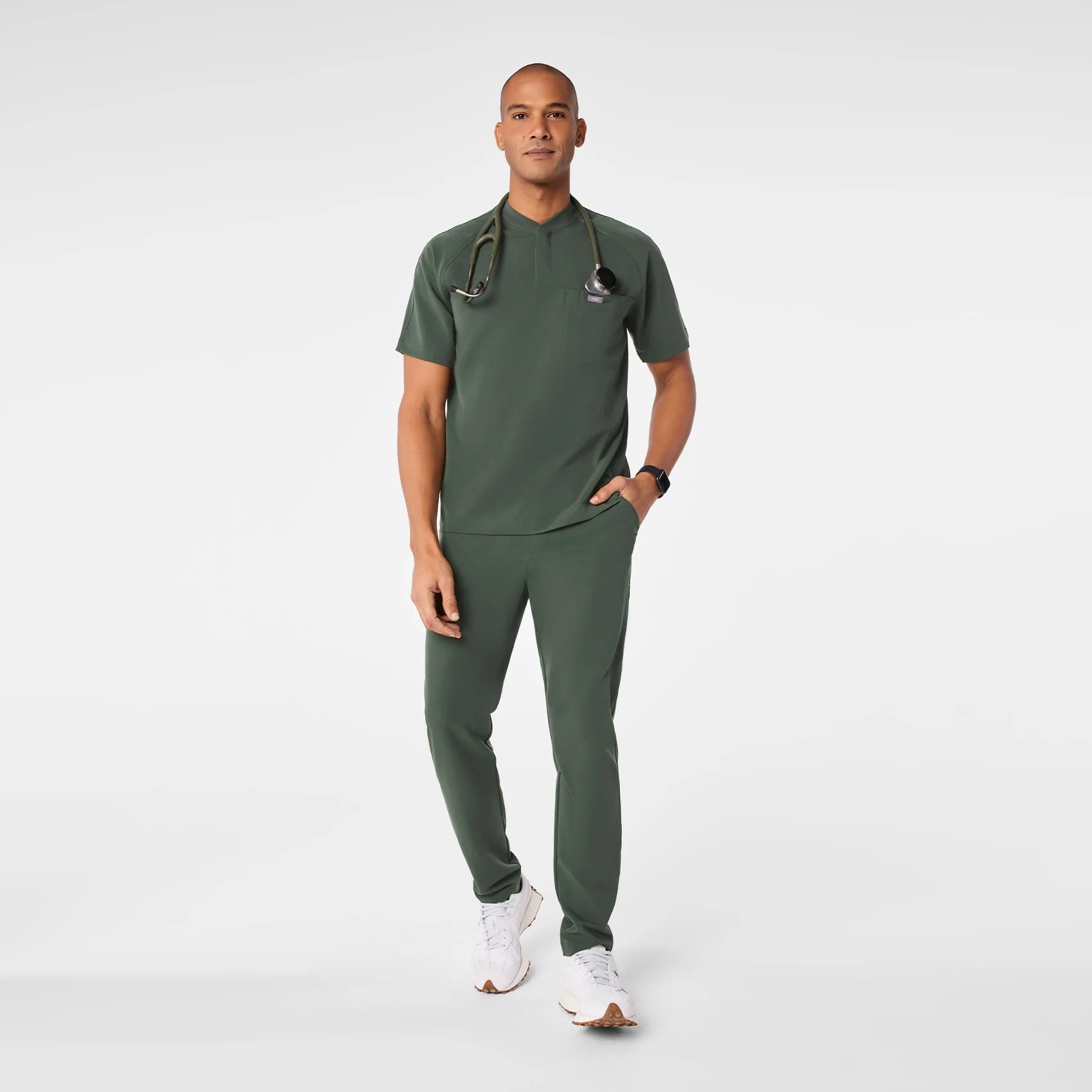 men's Moss Stratton Henley - Shortsleeve Scrub Top - Image 3
