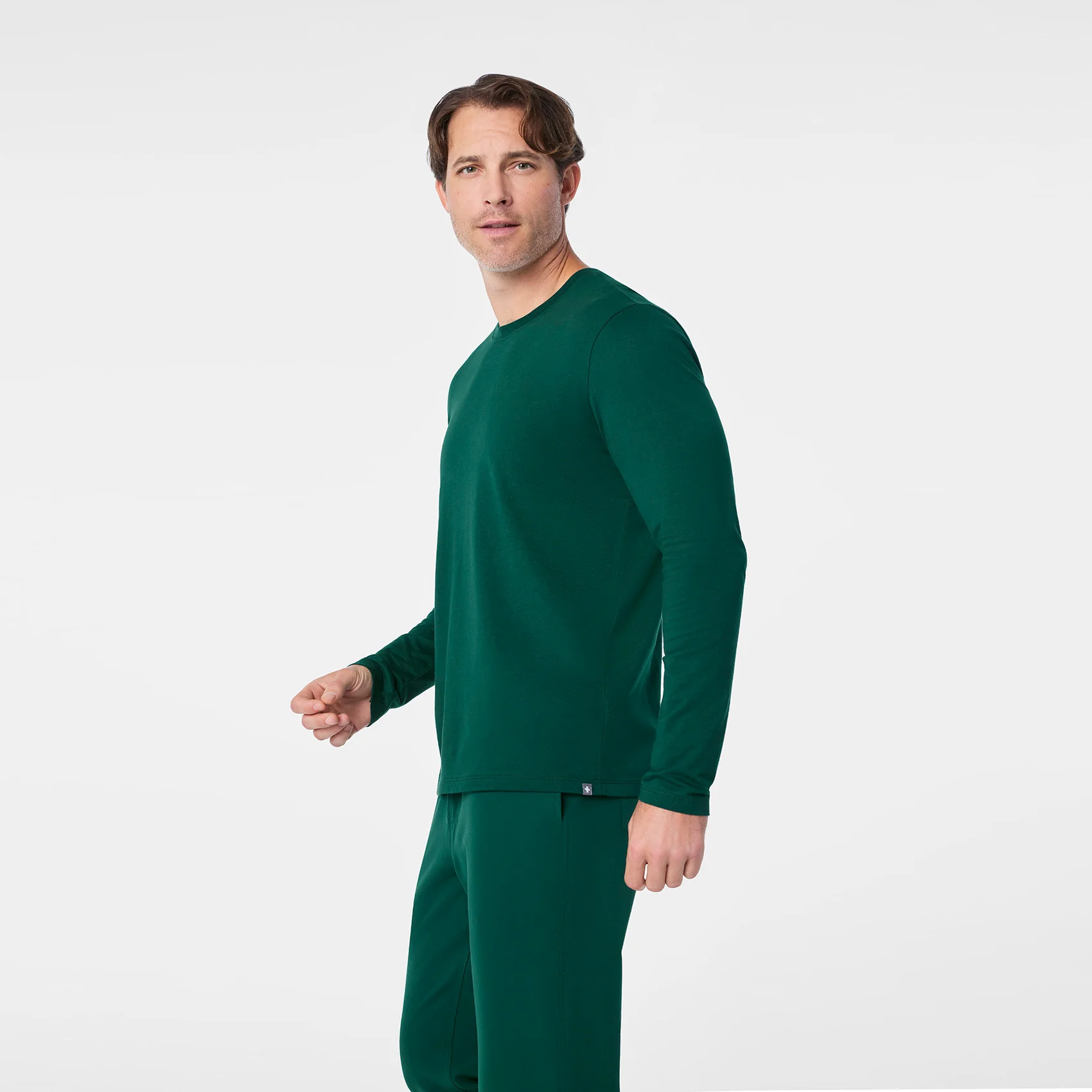 Men's Forest Green Supersoft - Longsleeve Underscrub - Image 3
