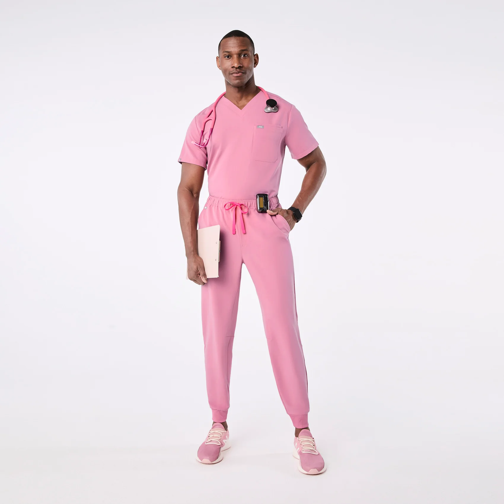 men's Chalk Pink Tansen - Short Jogger Scrub Pant™ - Image 2