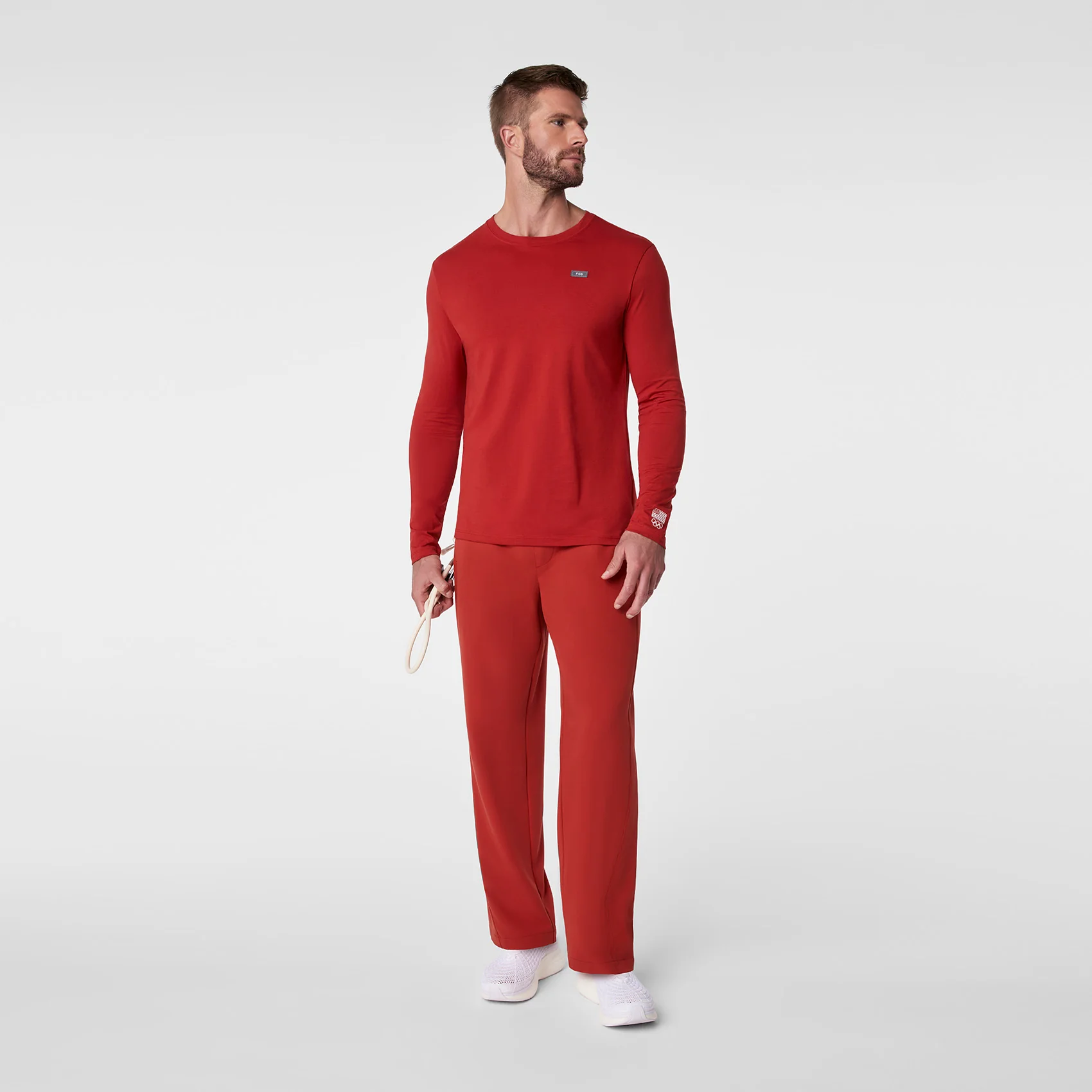 men's Team USA Red FIGS x Team USA Graphic Supersoft - Longsleeve Underscrub - Image 2