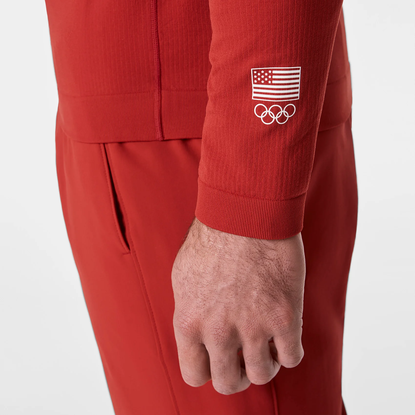 men's Team USA Red FIGS x Team USA Mock Neck - Longsleeve Underscrub - Image 7