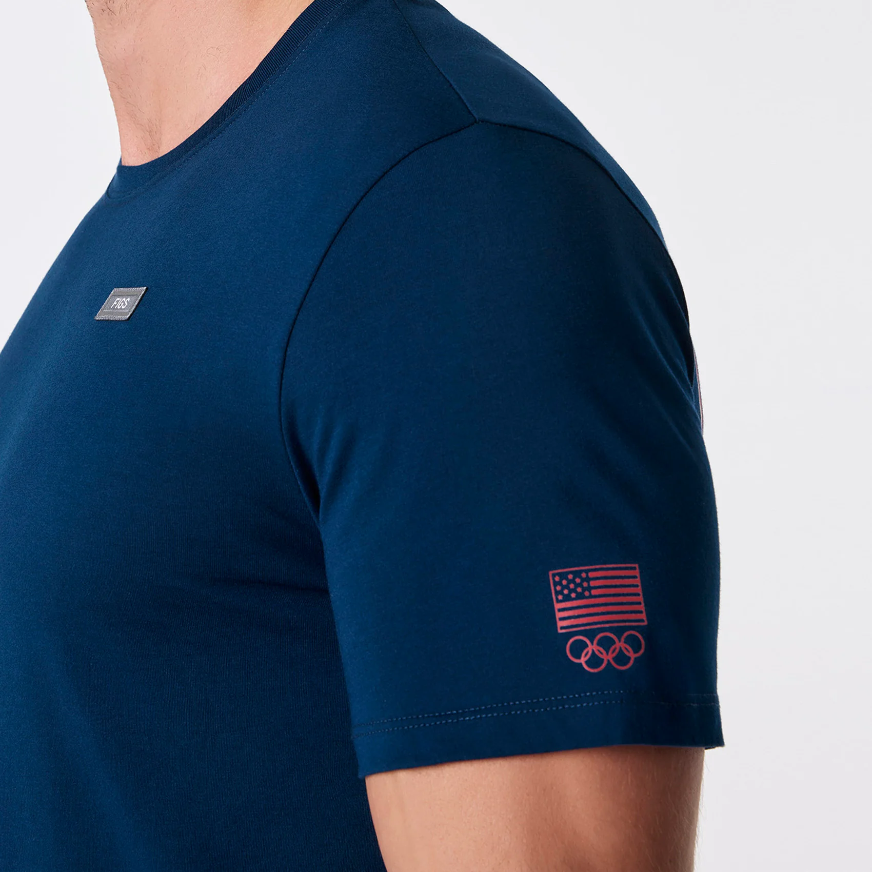 men's Team USA Blue FIGS x Team USA Supersoft - Shortsleeve Underscrub - Image 6