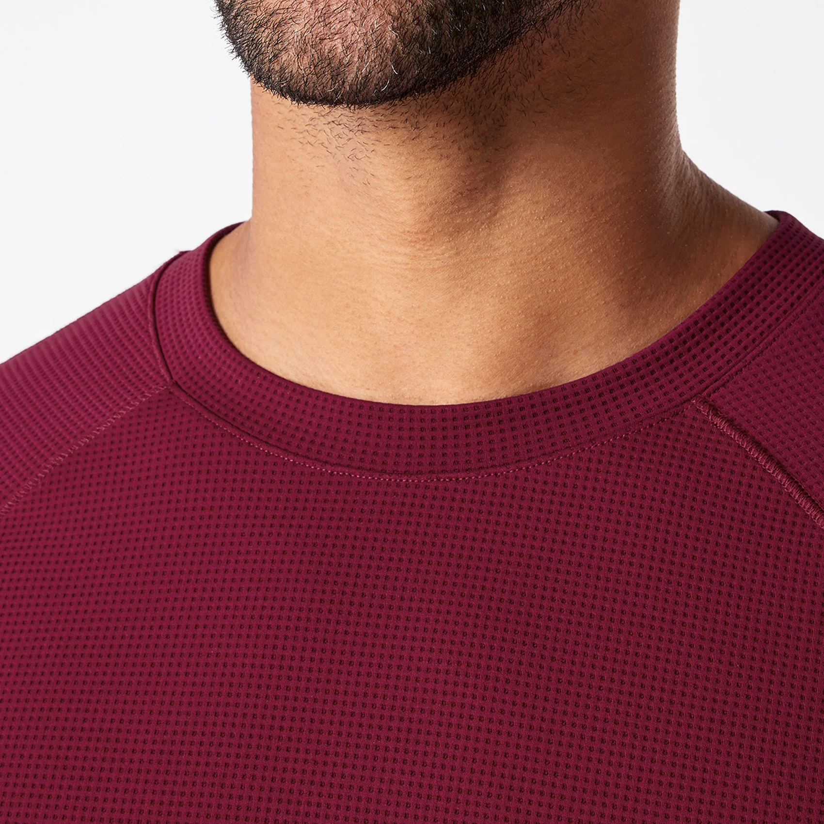 men's Deep Cranberry Waffle - Longsleeve Underscrub - Image 5