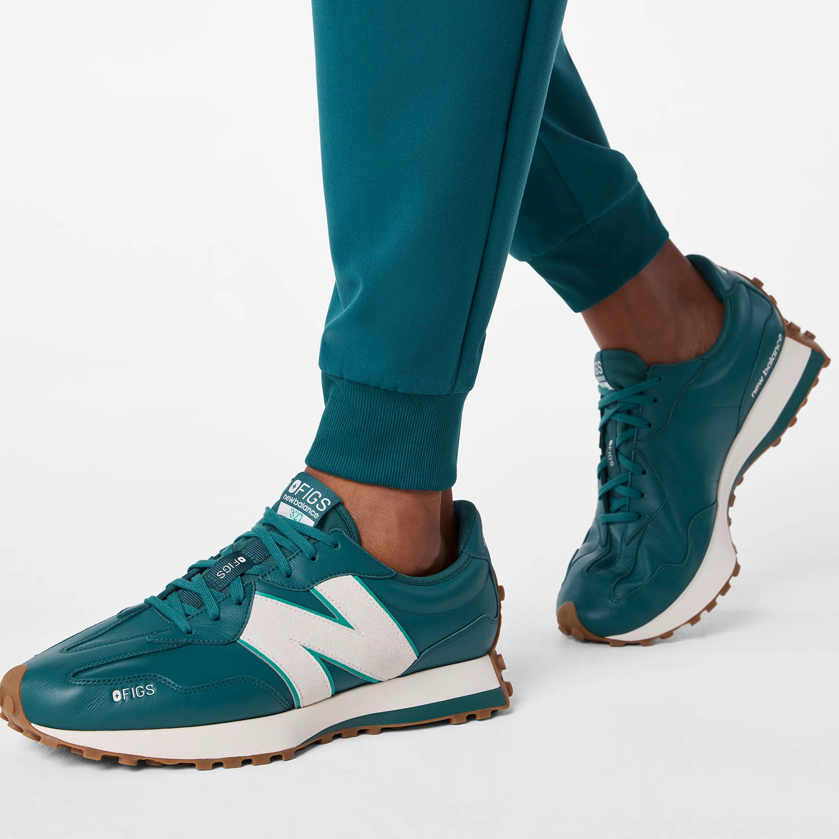 unisex Caribbean Blue FIGS | New Balance 327 - Image 7