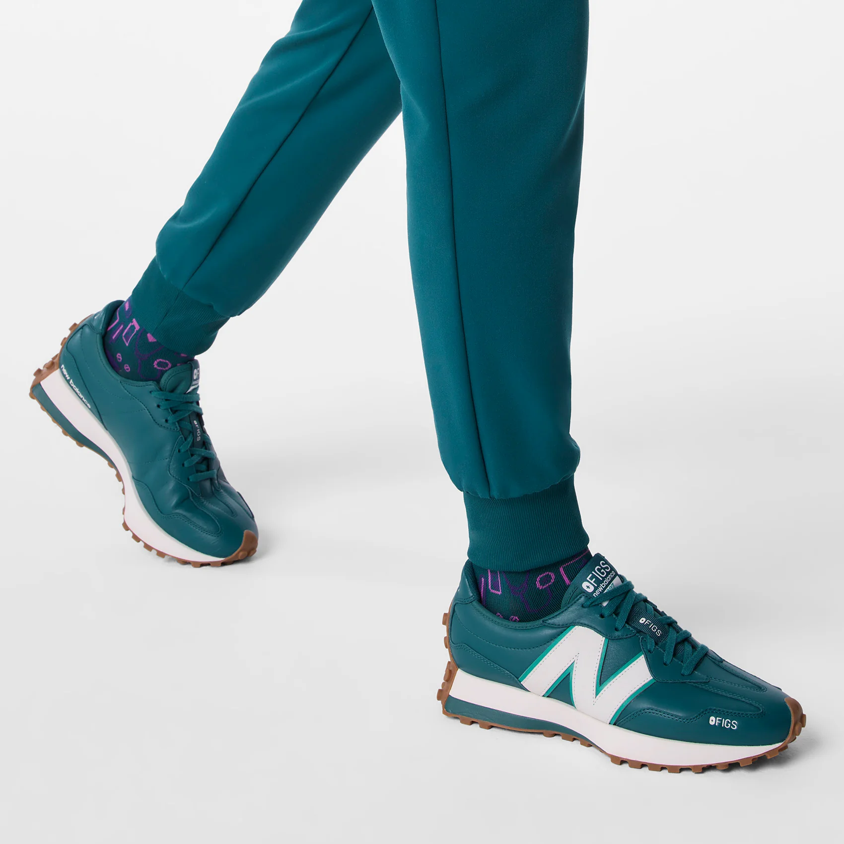 unisex Caribbean Blue FIGS | New Balance 327 - Image 9