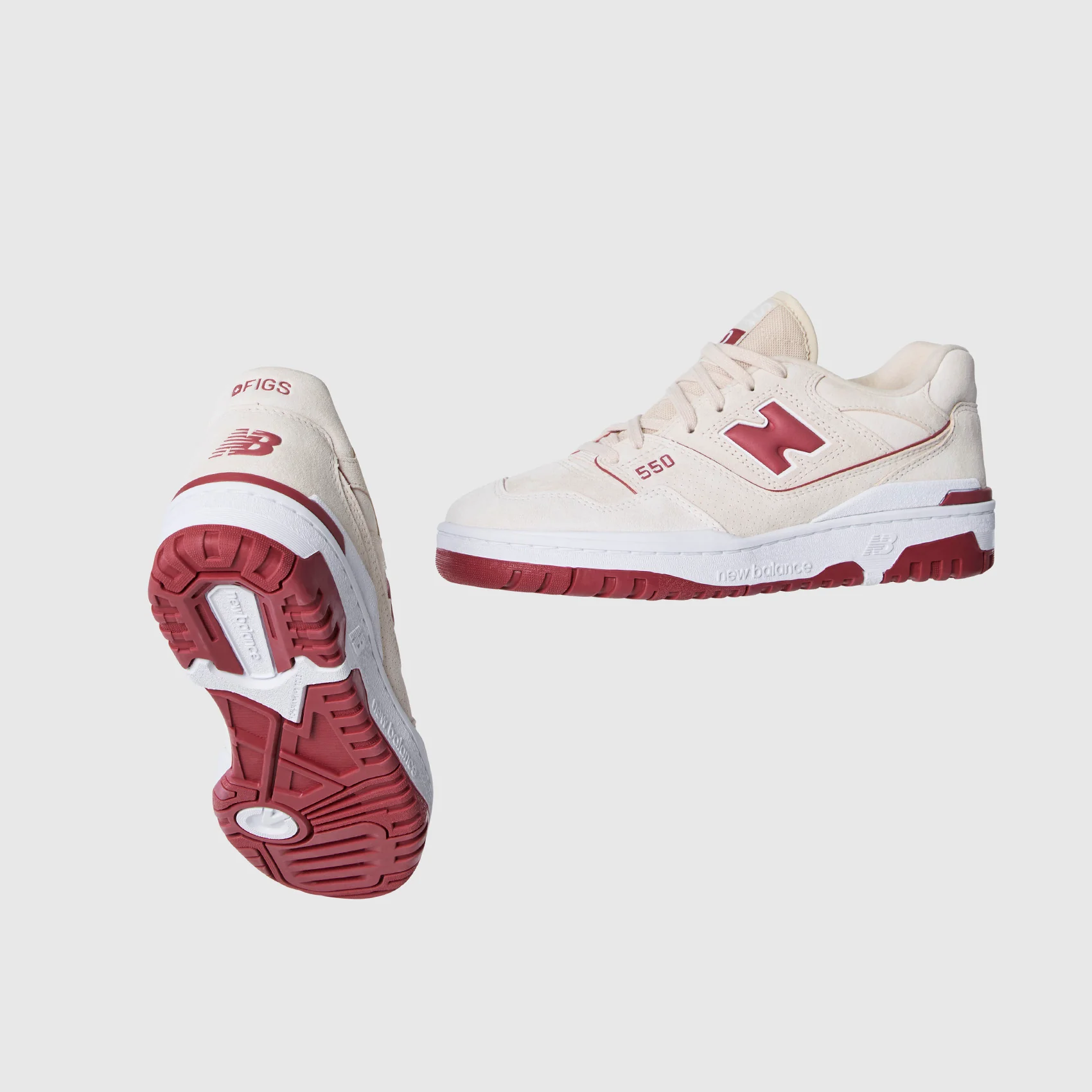 unisex Cream/Mauve FIGS | New Balance 550 - Image 5
