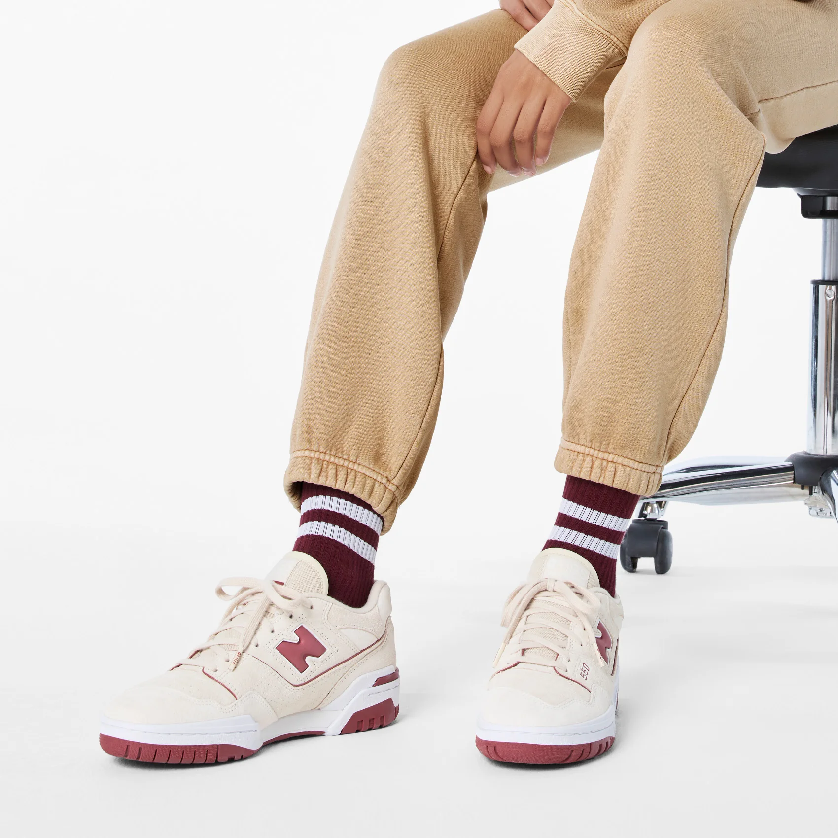 unisex Cream/Mauve FIGS | New Balance 550 - Image 8