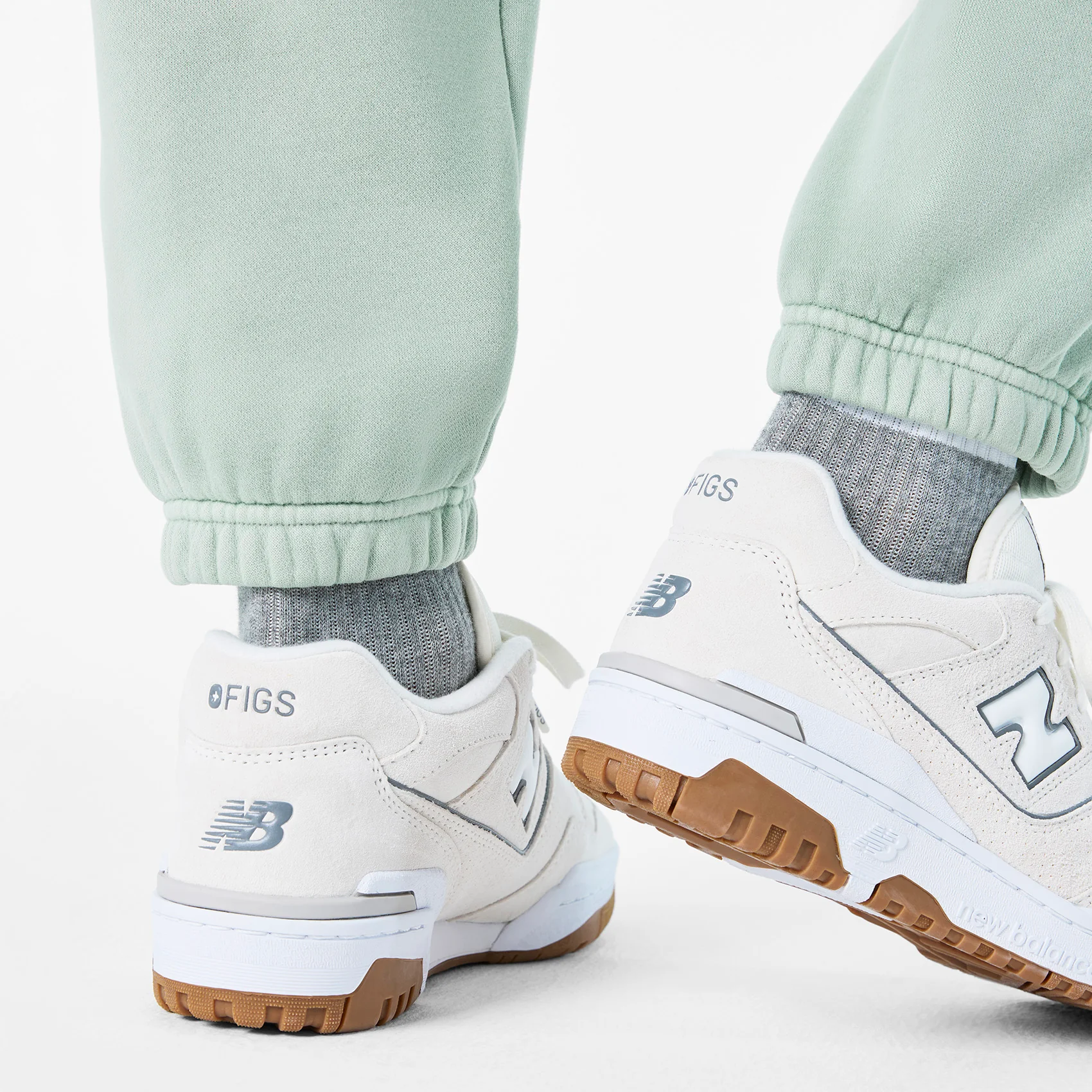 unisex Cream/Optic White FIGS | New Balance 550 - Image 8