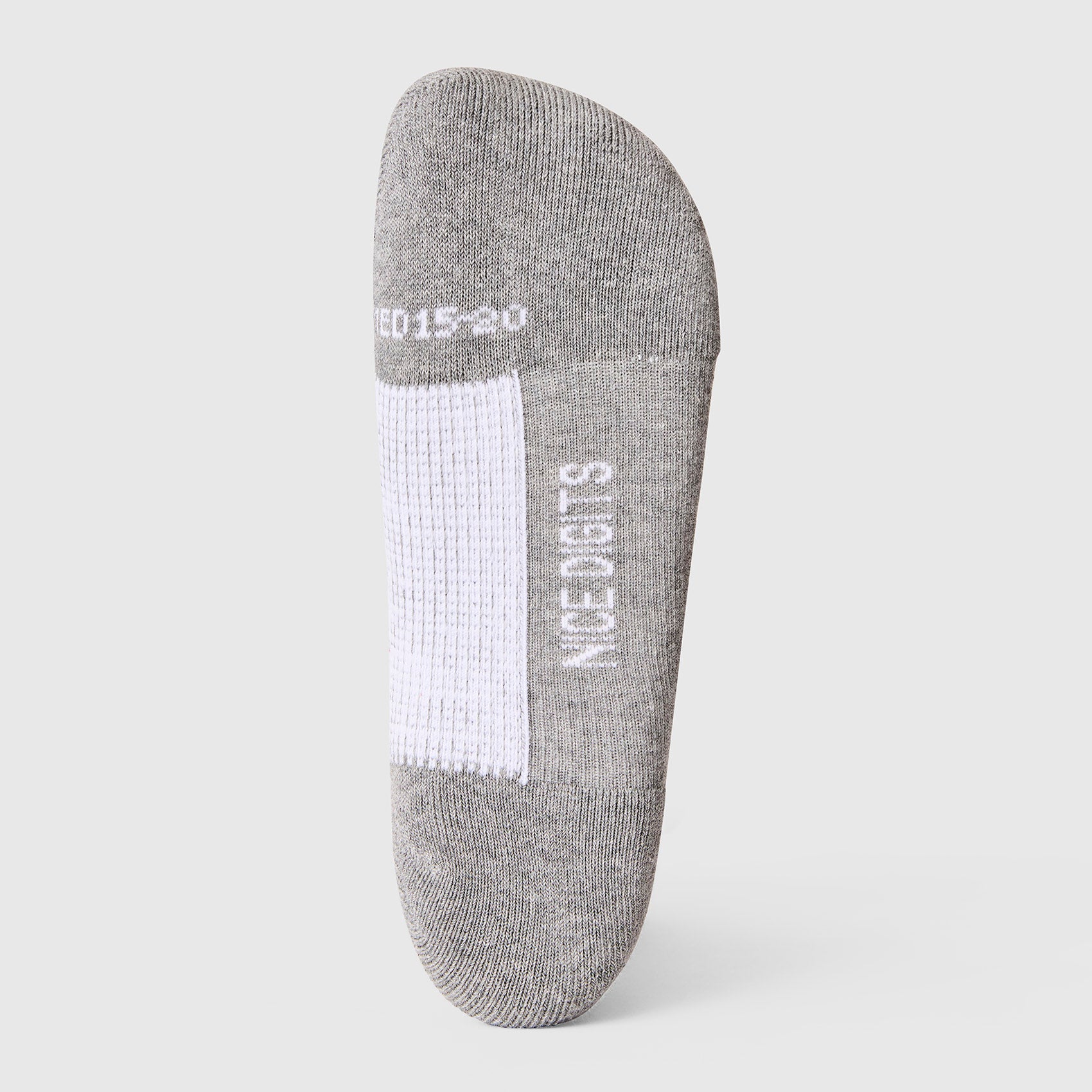 unisex Heather Grey Stripe FIGS | ArchTek® 15-20 mmHg - Crew Compression Socks - Image 2
