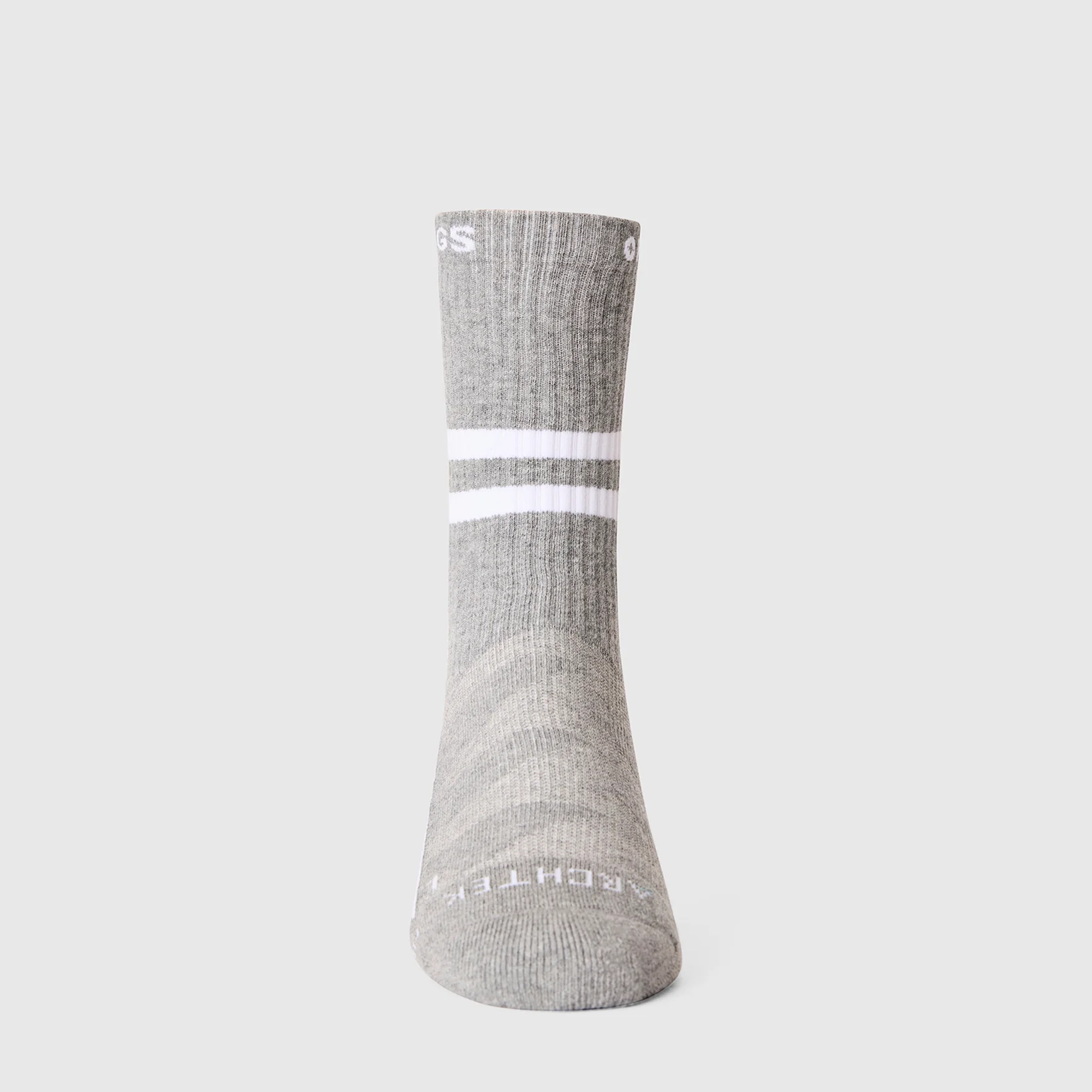 unisex Heather Grey Stripe FIGS | ArchTek® 15-20 mmHg - Crew Compression Socks - Image 3