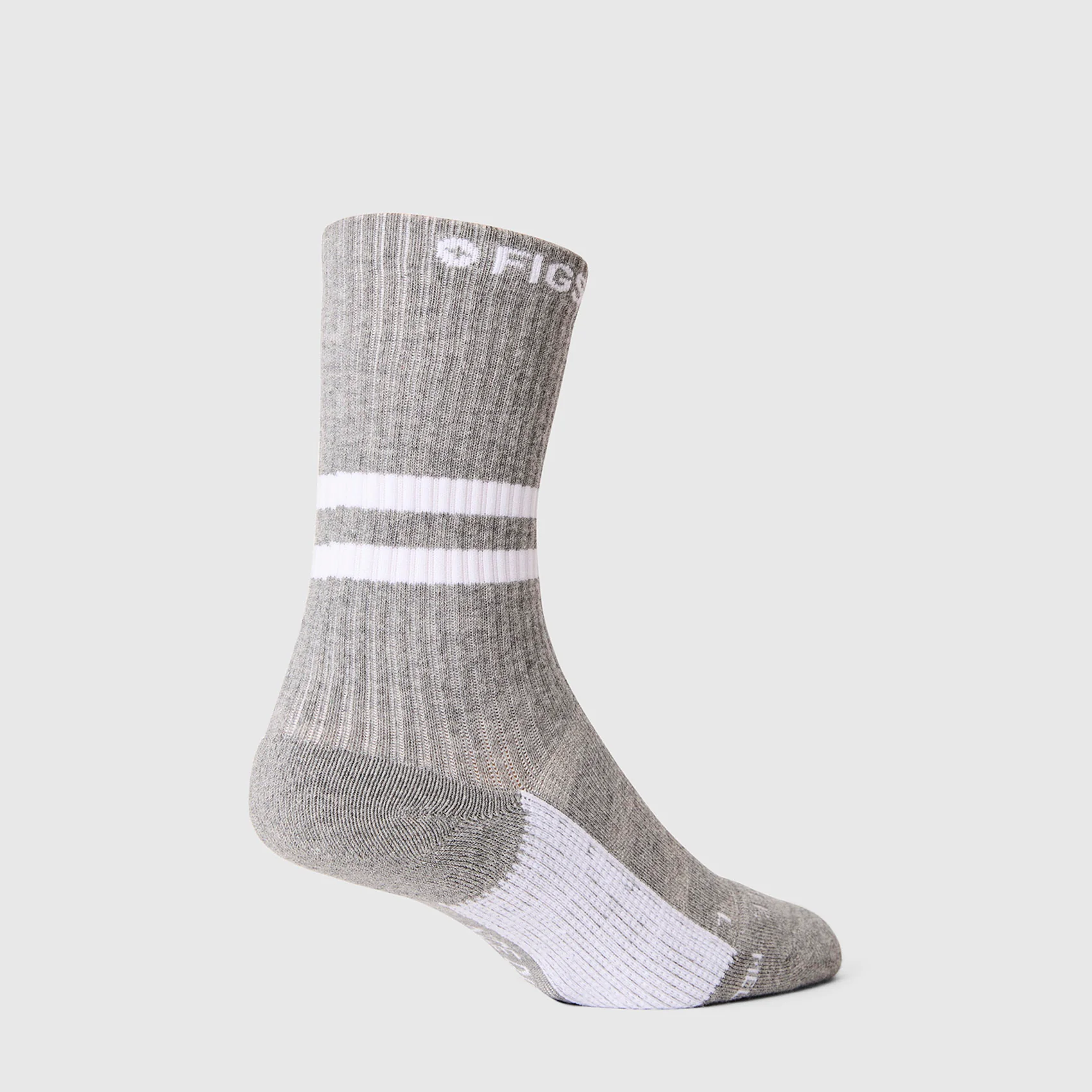 unisex Heather Grey Stripe FIGS | ArchTek® 15-20 mmHg - Crew Compression Socks - Image 4