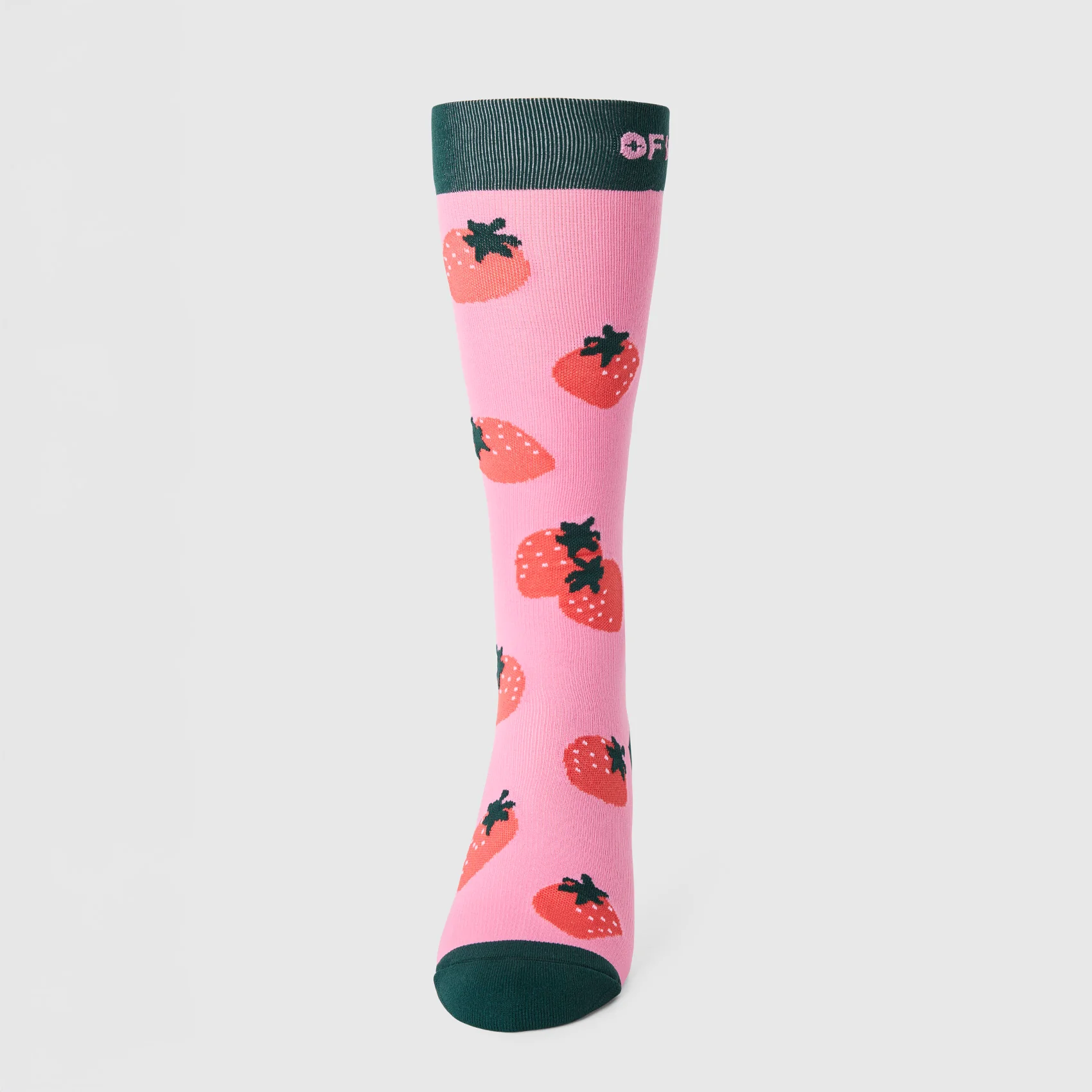 unisex Sunrise Pink Strawberry - Compression Socks - Image 3