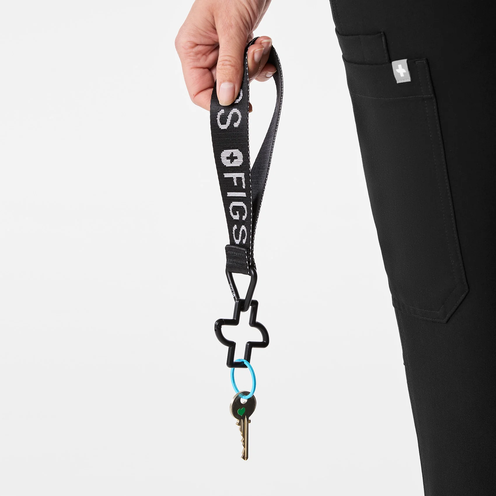 unisex Black Wristlet Keychain - Image 2
