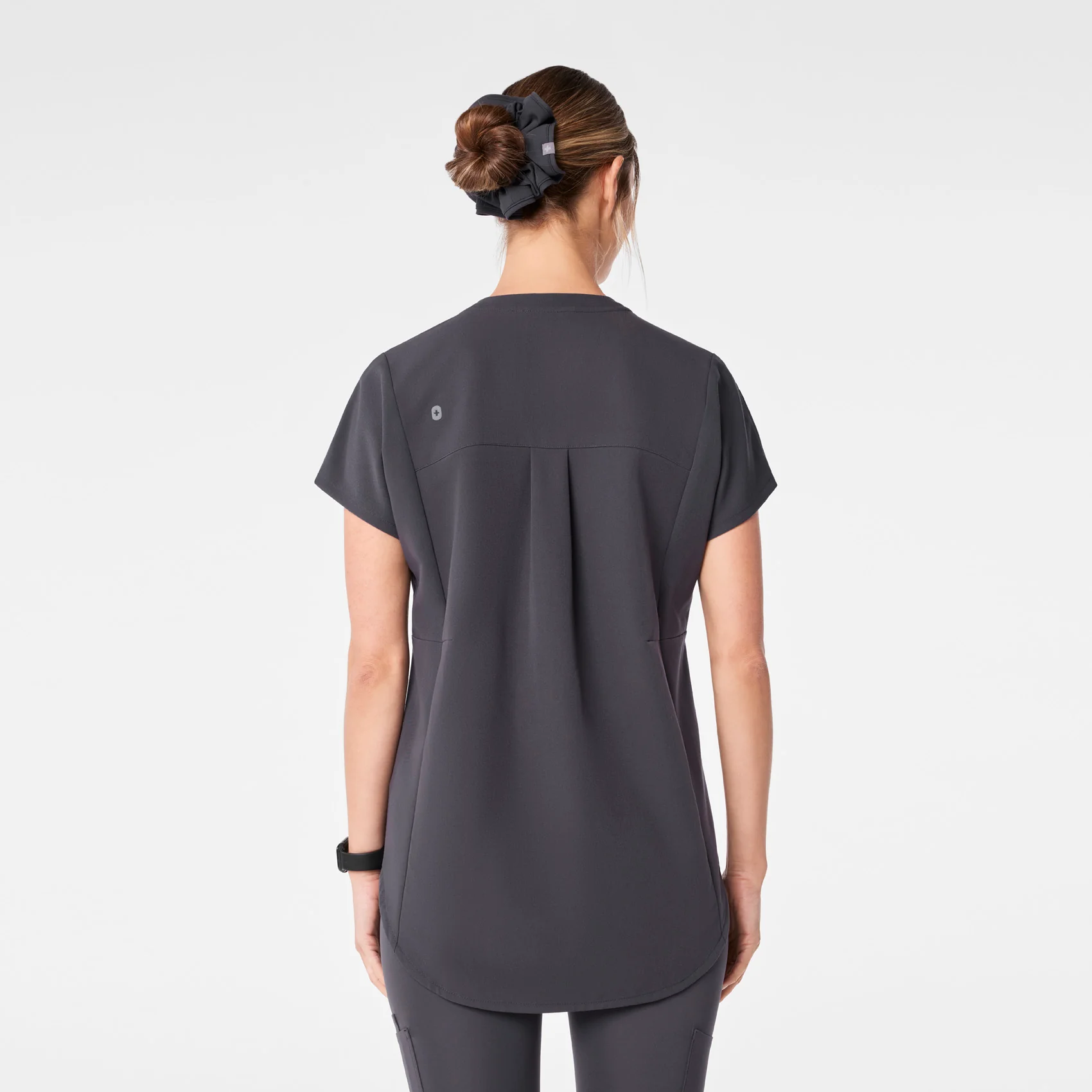 women's Charcoal Addison Oversized Tunic- Scrub Top - Image 4