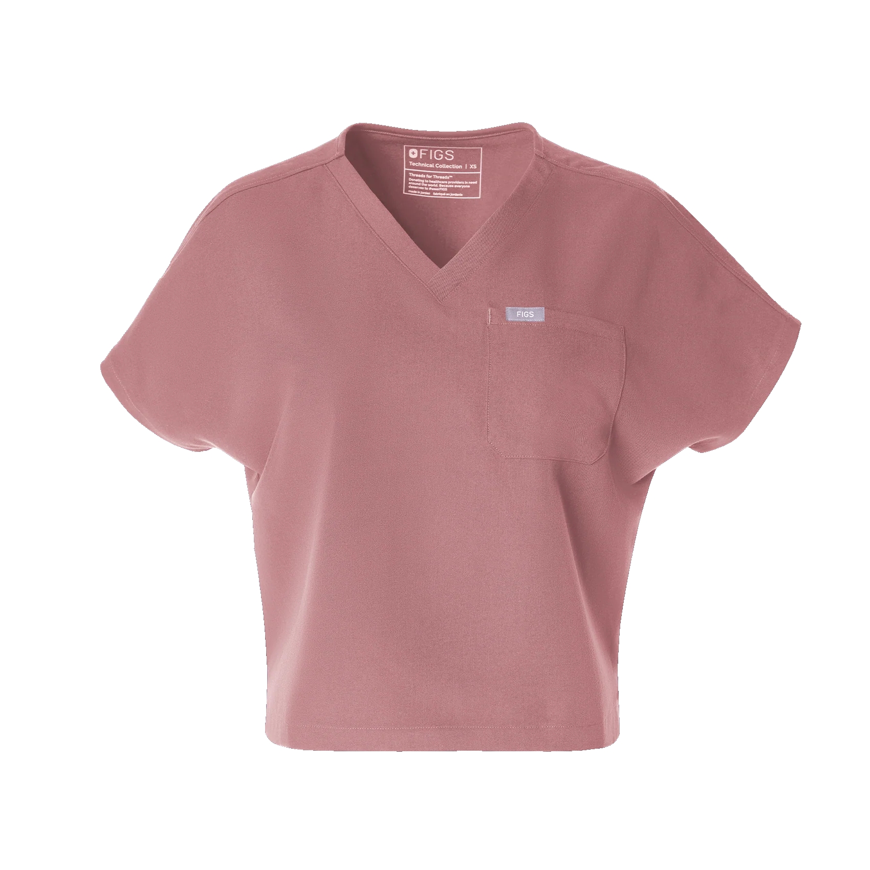 women's Mauve Arua Cropped V-Neck - One-Pocket Scrub Top - Image 10