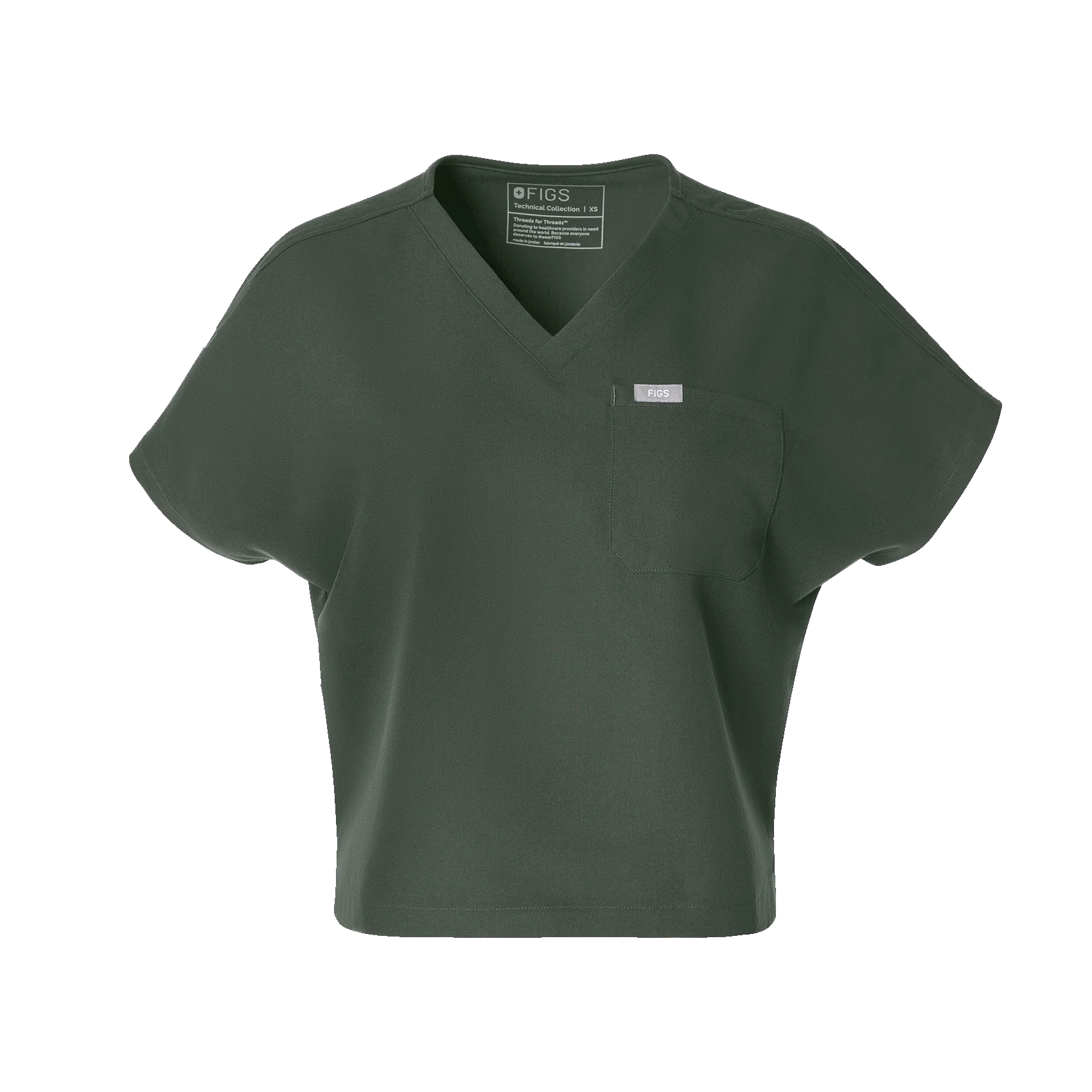 women's Moss Arua Cropped V-Neck - One-Pocket Scrub Top - Image 10