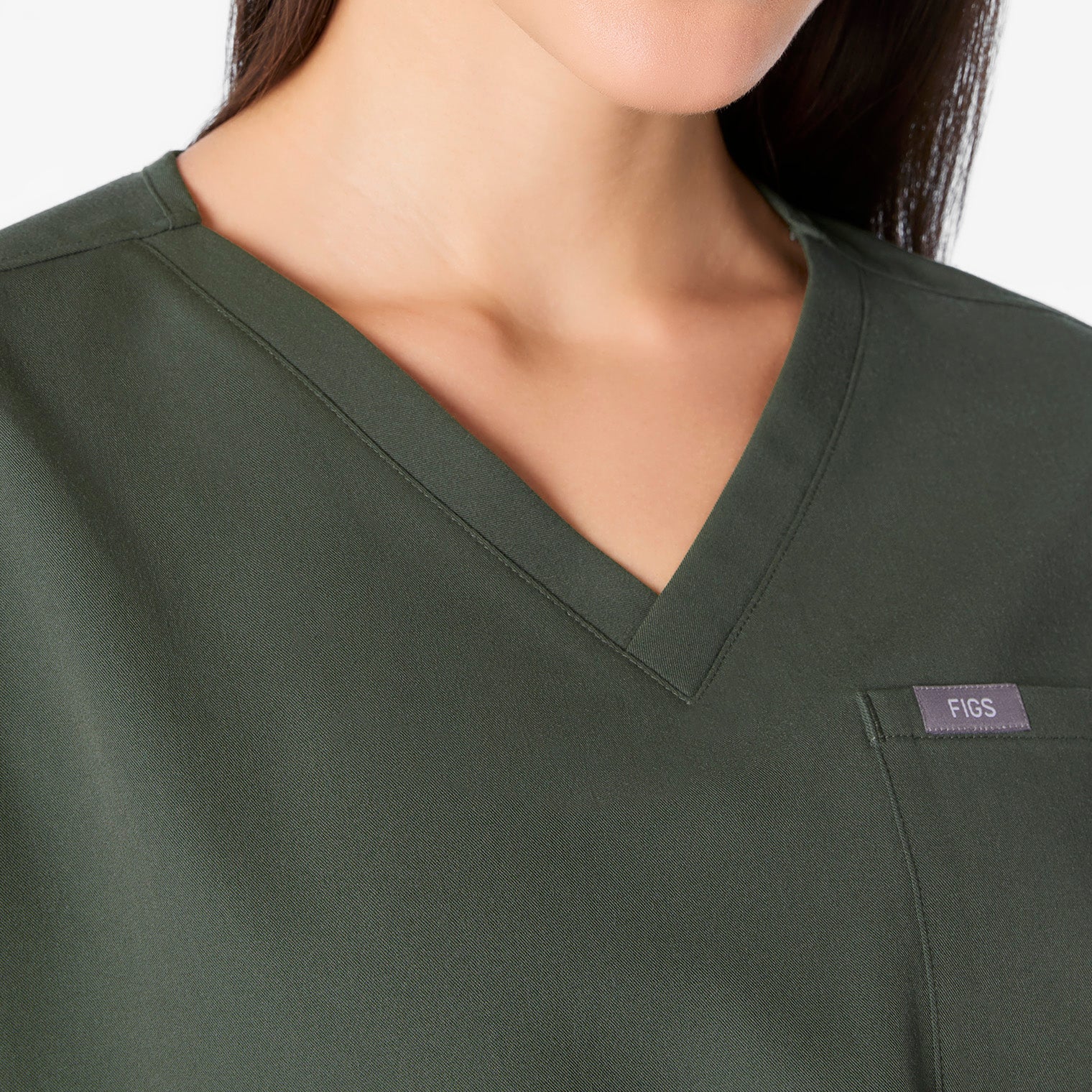 women's Moss Arua Cropped V-Neck - One-Pocket Scrub Top - Image 5