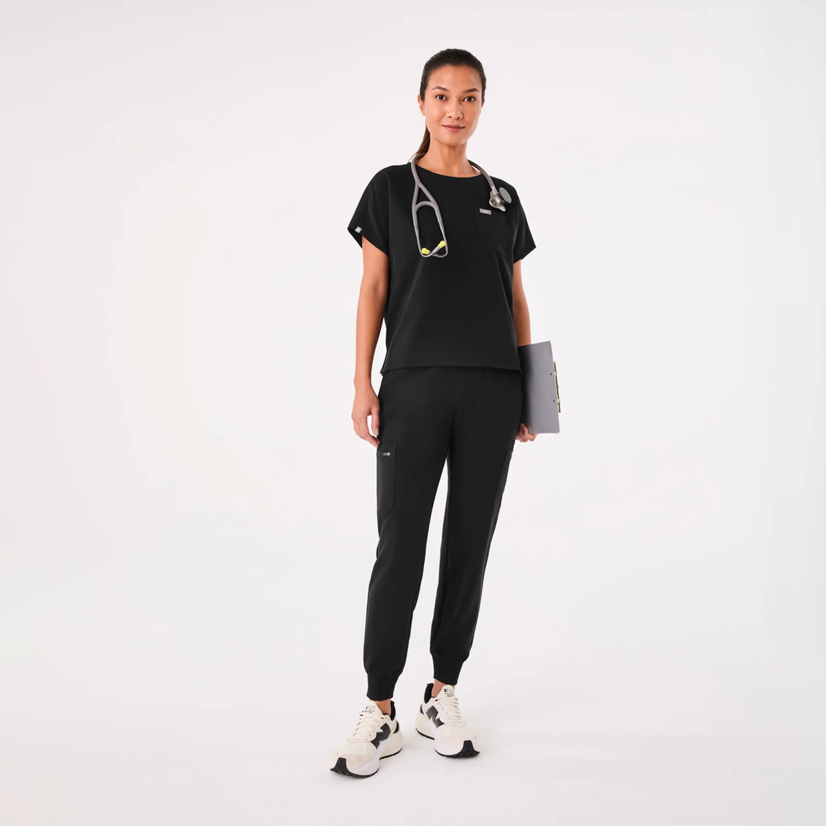 women's Black Arua Relaxed - Scrub Top - Image 2